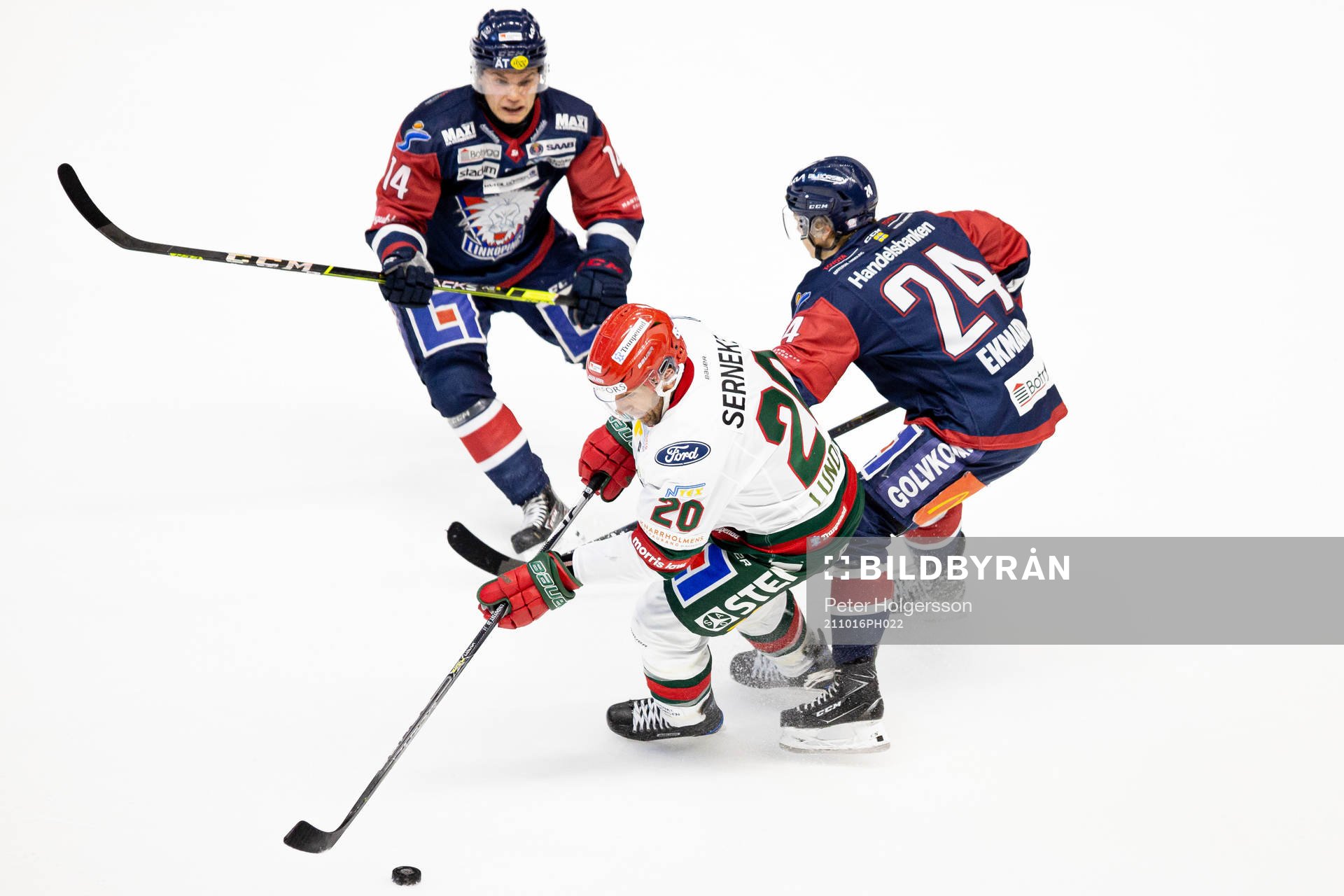 Frölundas Joel Lundqvist i en kamp mot Linköpings Arvid