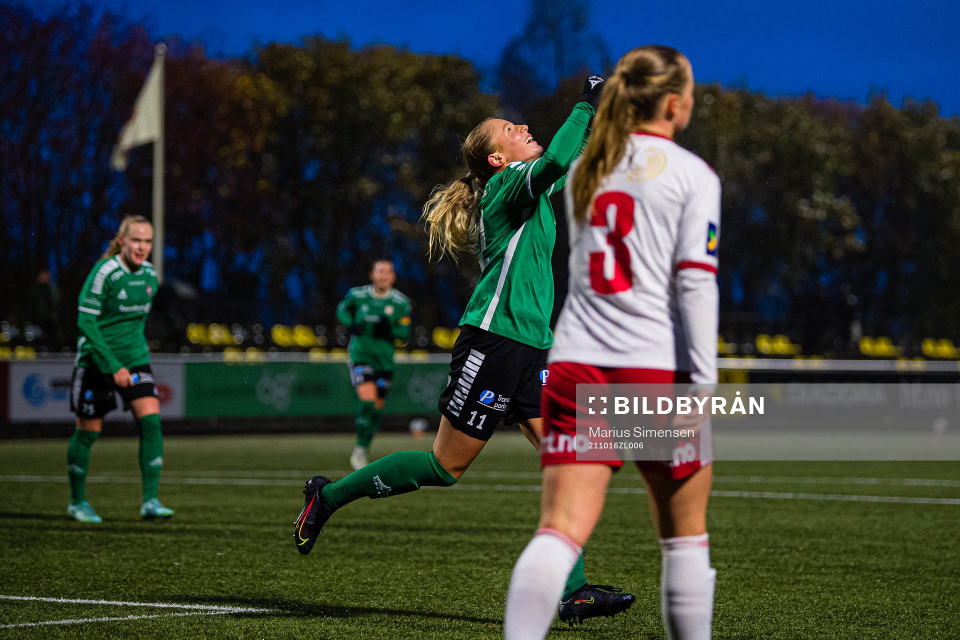 Sandra Rebecca Nikolaisen Simonsen of Fløya celebrates