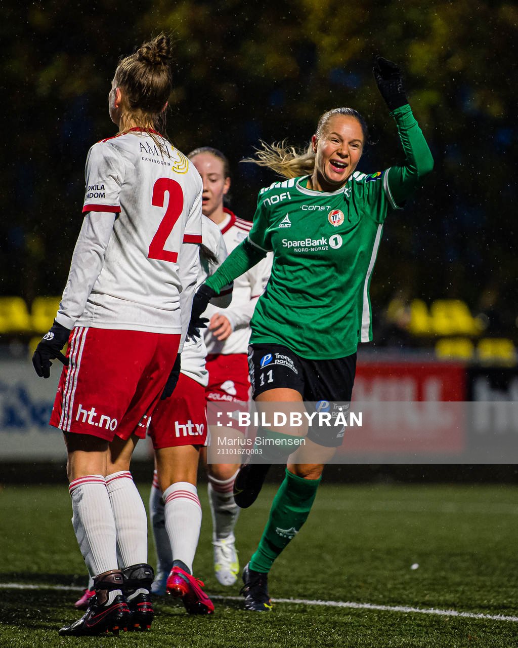 Sandra Rebecca Nikolaisen Simonsen of Fløya celebrates