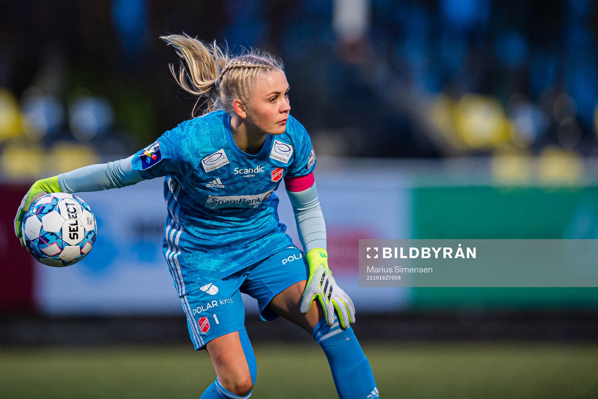 Hanne Larsen of Medkila during the 1. division football match between Medkila and Fløya on October 16, 2021 in Harstad.