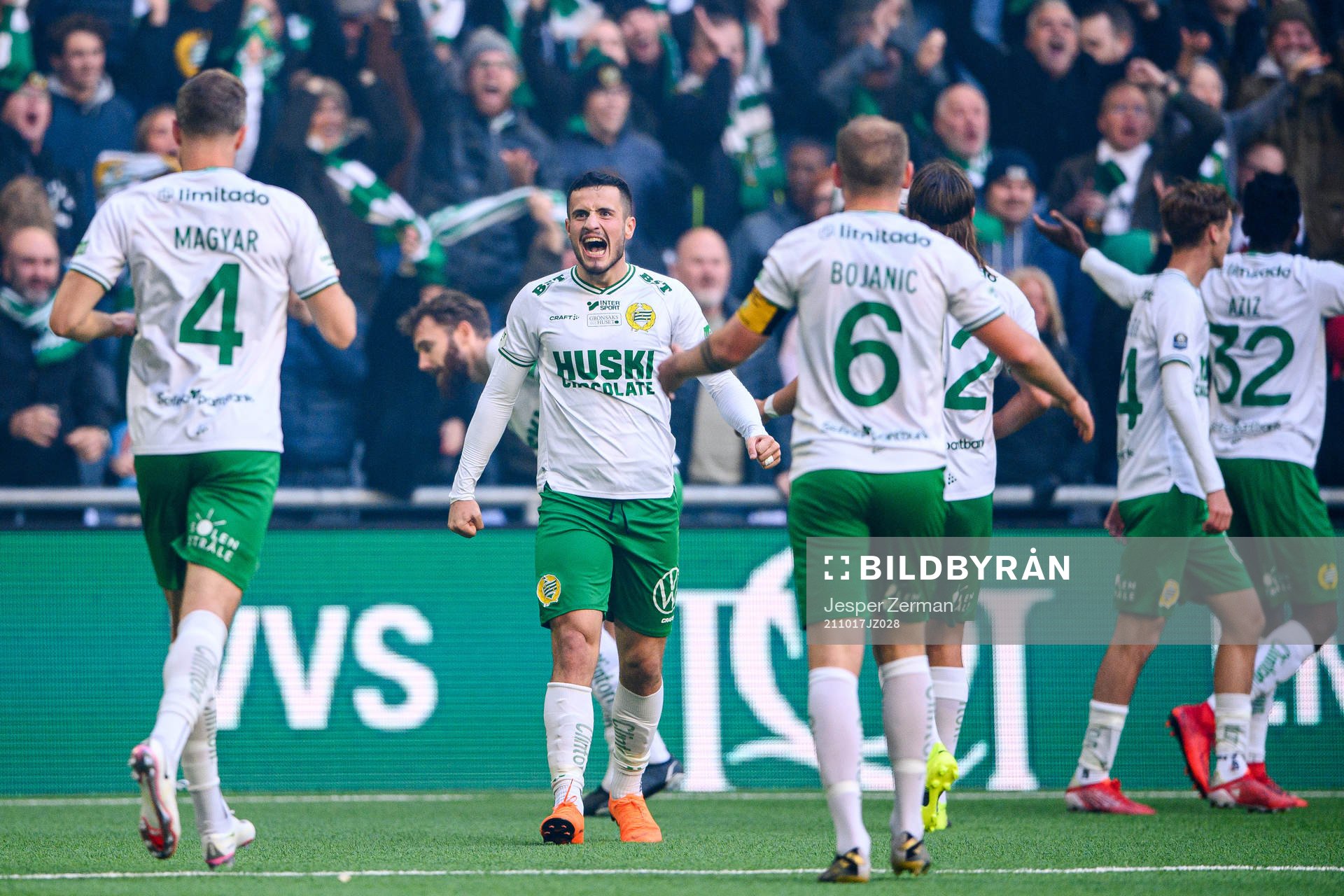 Hammarbys Astrit Selmani jublar