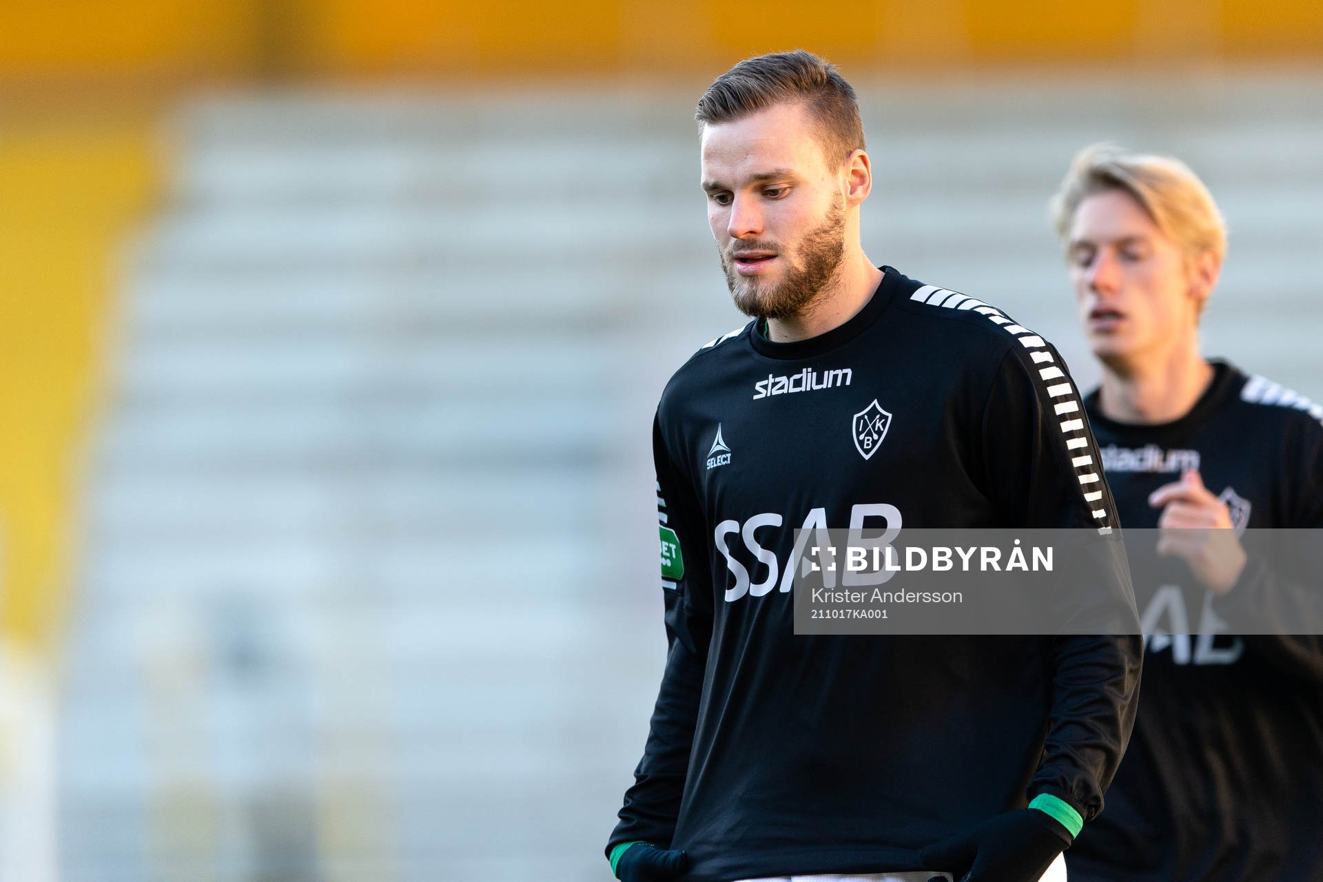 Brages Niklas Söderberg före fotbollsmatchen i Superettan