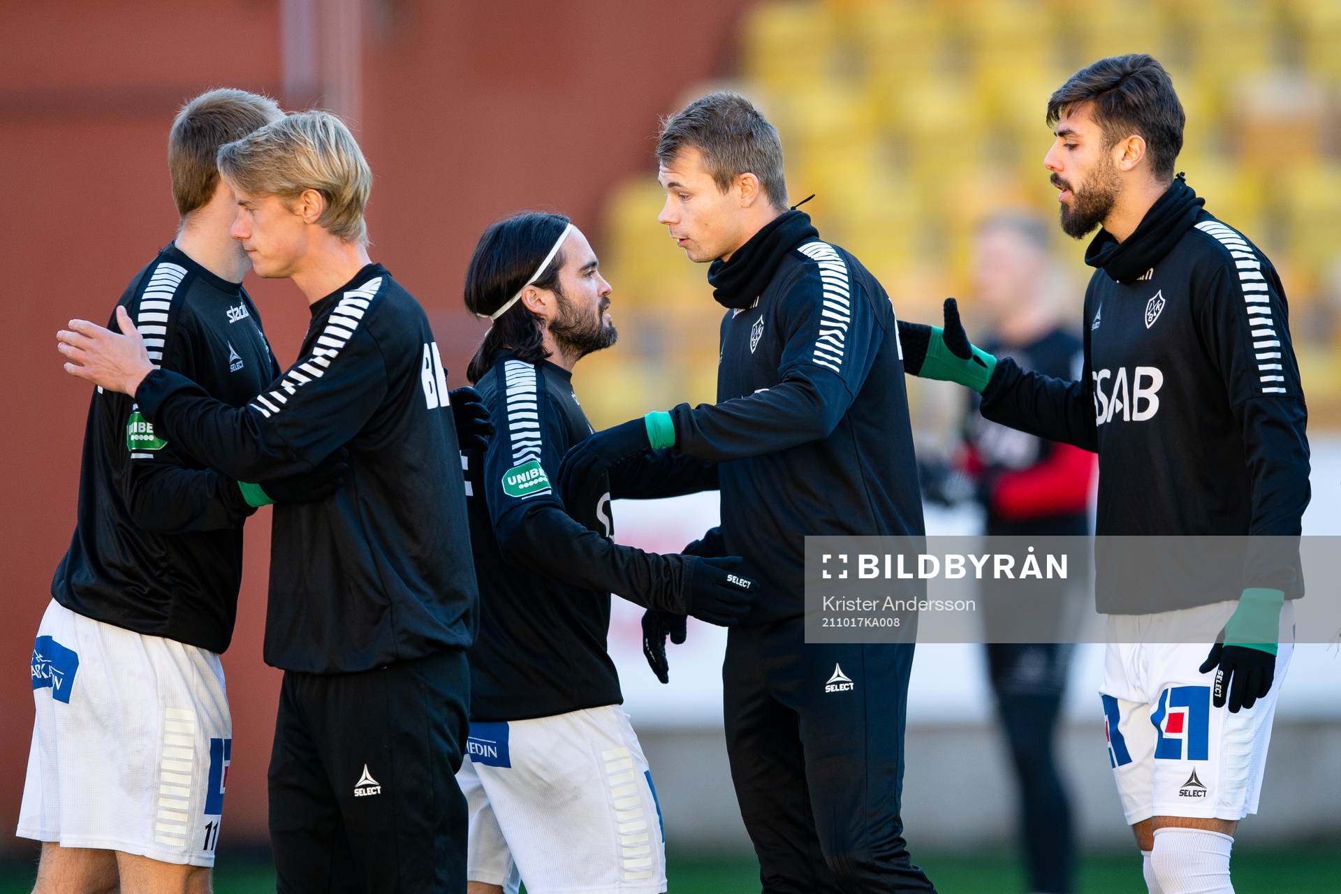 Brages spelare före fotbollsmatchen i Superettan mellan
