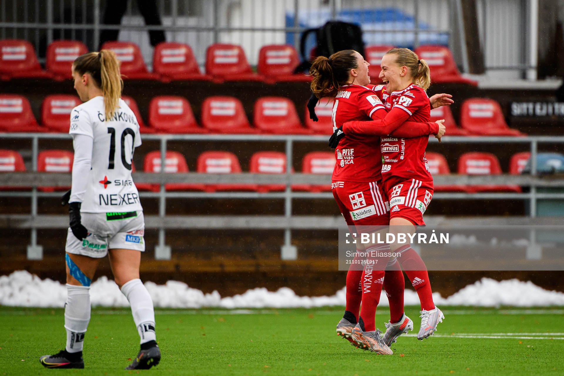 Piteås Josefin Johansson och Sofia Wännerdahl  jublar