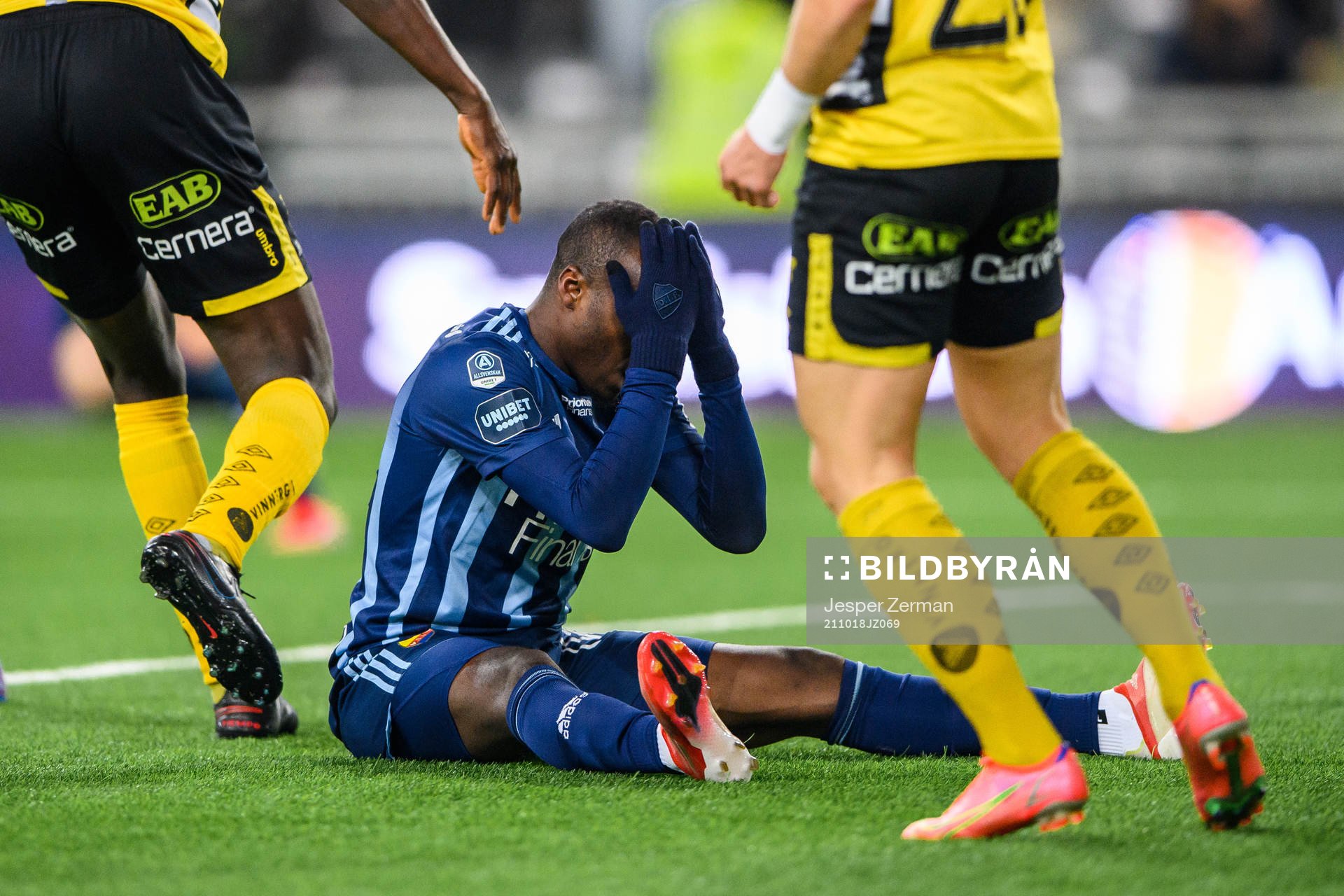 Djurgårdens Edward Chilufya deppar