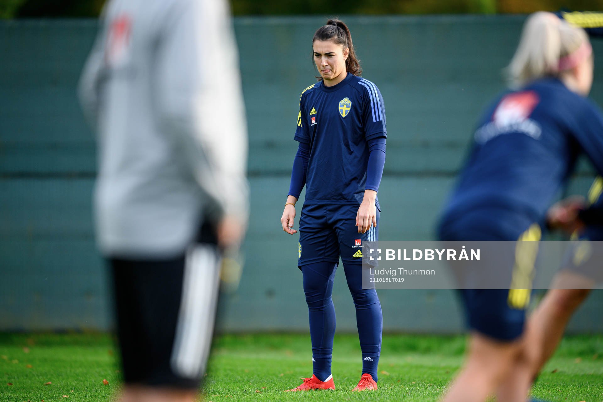 Goalkeeper Zecira Musovic of the Swedish women's national