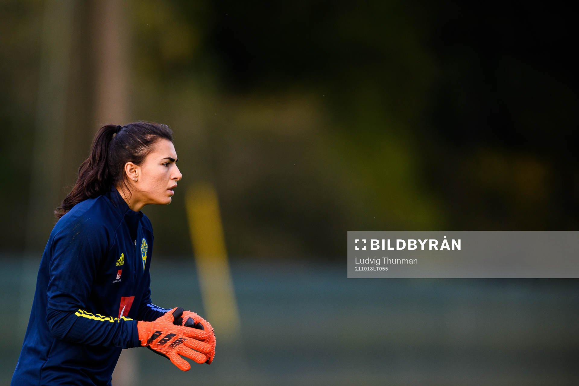 Goalkeeper Zecira Musovic of the Swedish women's national