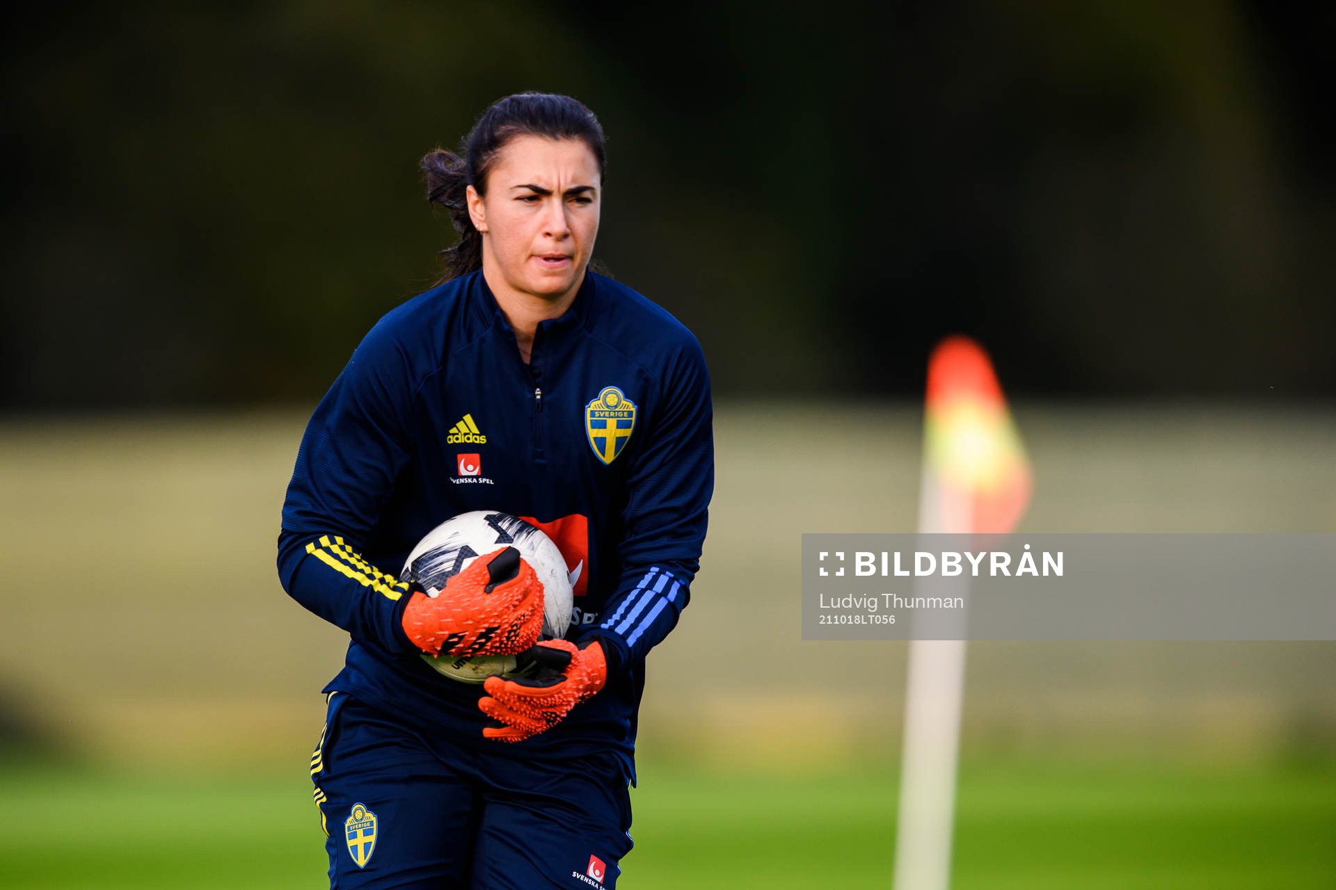 Goalkeeper Zecira Musovic of the Swedish women's national
