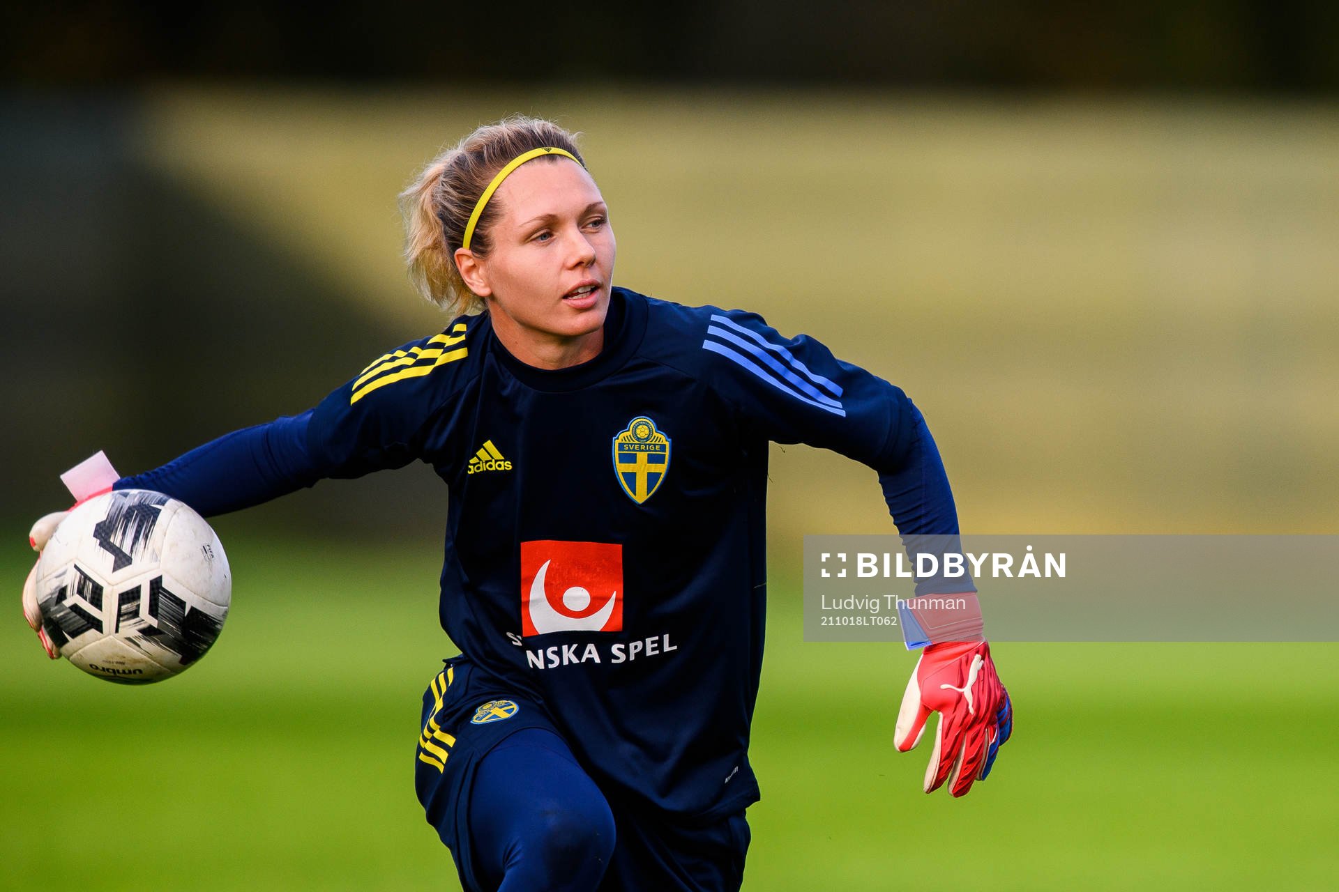 Goalkeeper Jennifer Falk of the Swedish women's national