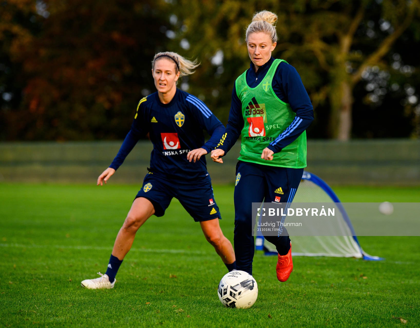 Emma Kullberg and Rebecka Blomqvist of the Swedish women's