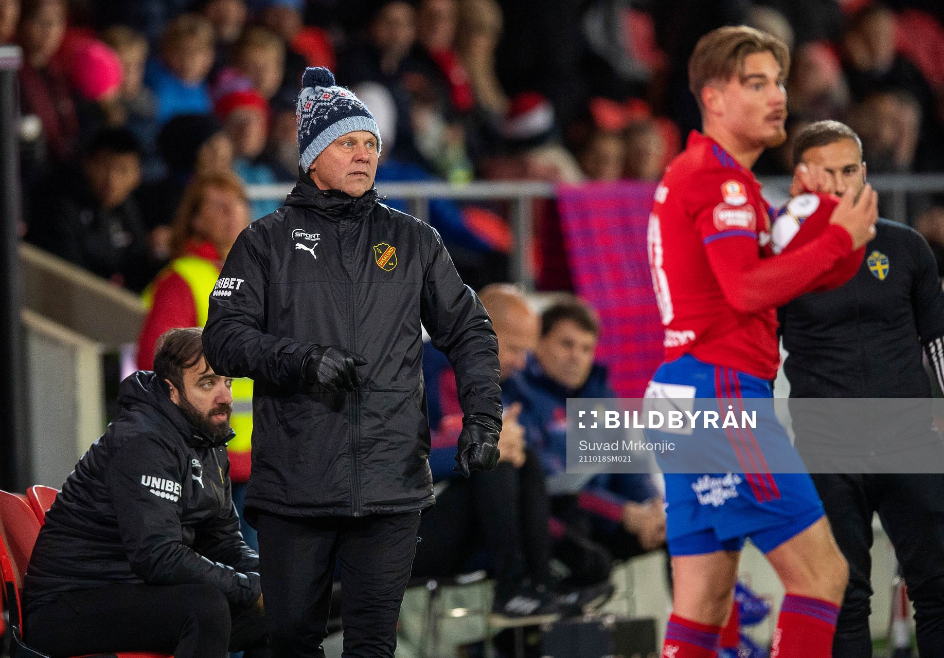 Vasalunds tränare Roberth Björknesjö under fotbollsmatchen i Superettan mellan Öster och Vasalund den 18 oktober 2021 i Växjö. 