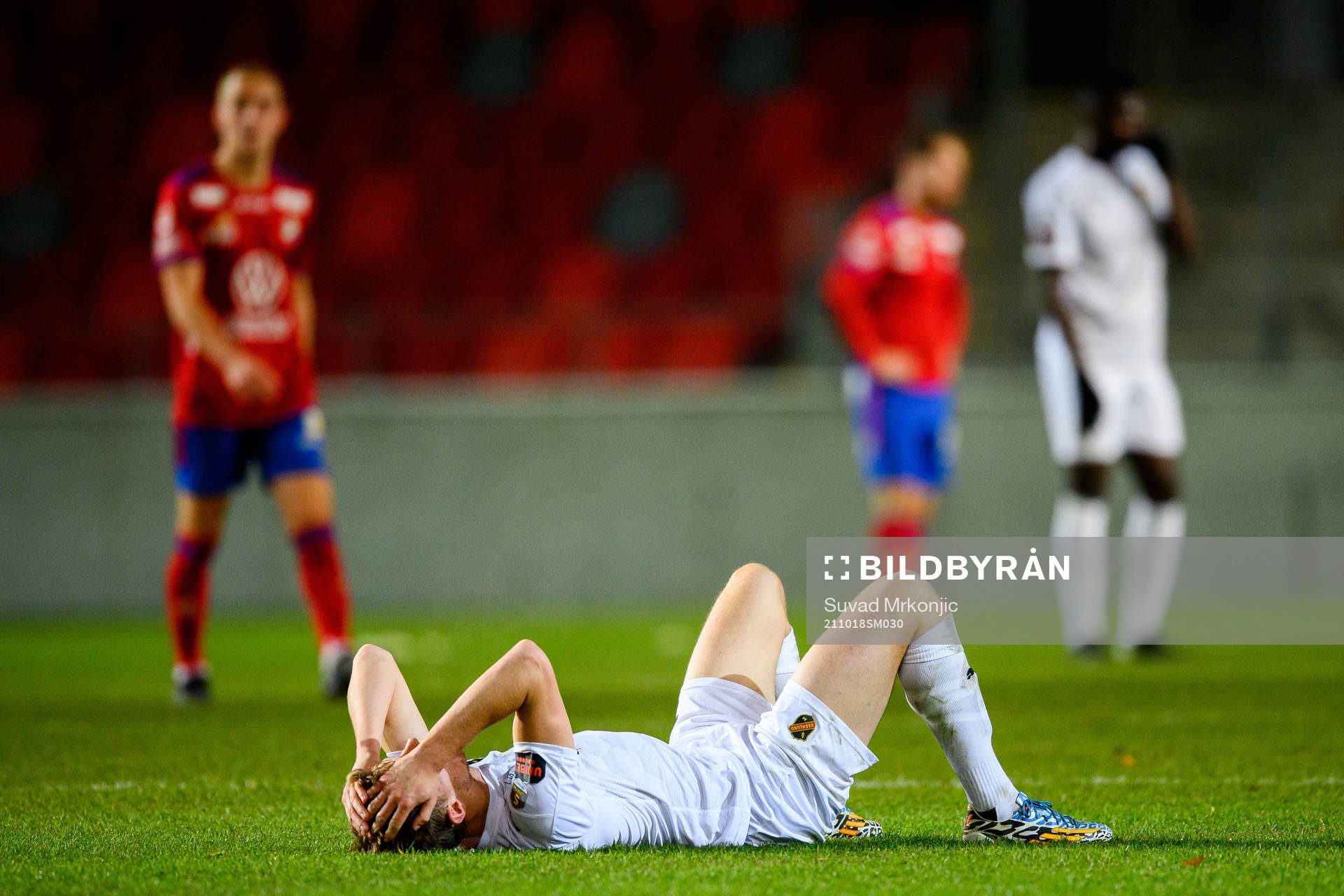 Vasalunds Daniel Söderberg deppar efter  fotbollsmatchen i Superettan mellan Öster och Vasalund den 18 oktober 2021 i Växjö. 