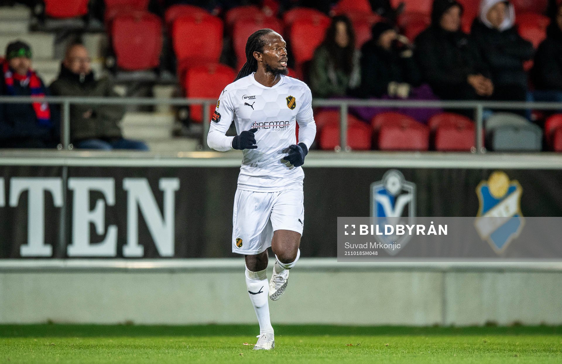 Vasalunds Kebba Ceesay under fotbollsmatchen i Superettan mellan Öster och Vasalund den 18 oktober 2021 i Växjö. 