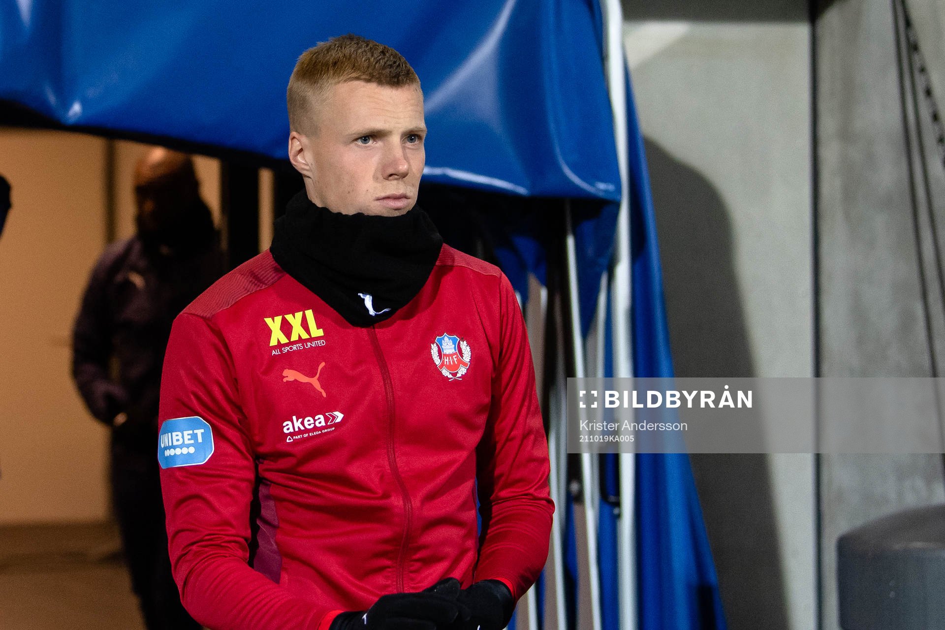 Helsingborgs Emil Hellman före fotbollsmatchen i