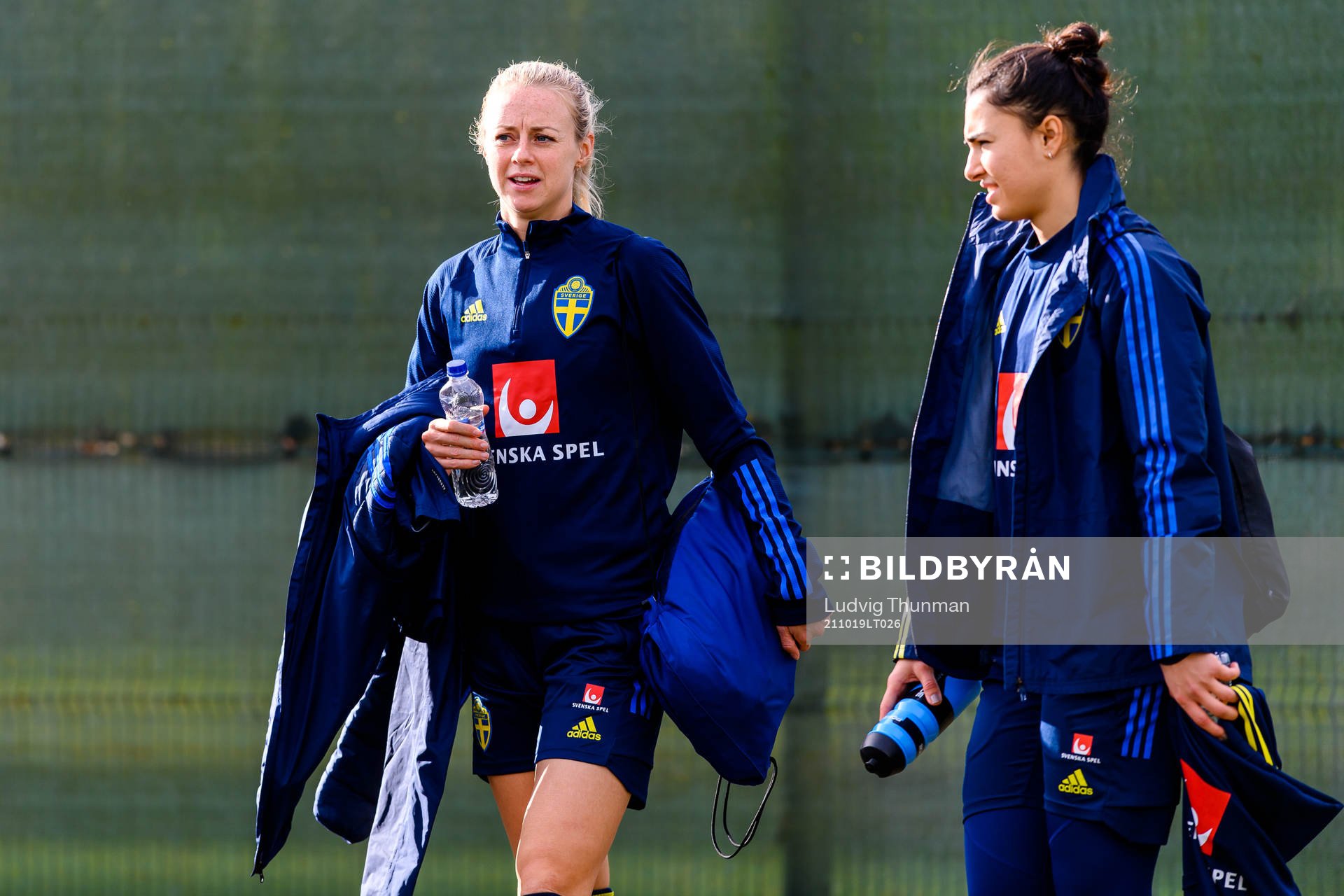 Amanda Ilestedt and goalkeeper Zecira Musovic of the