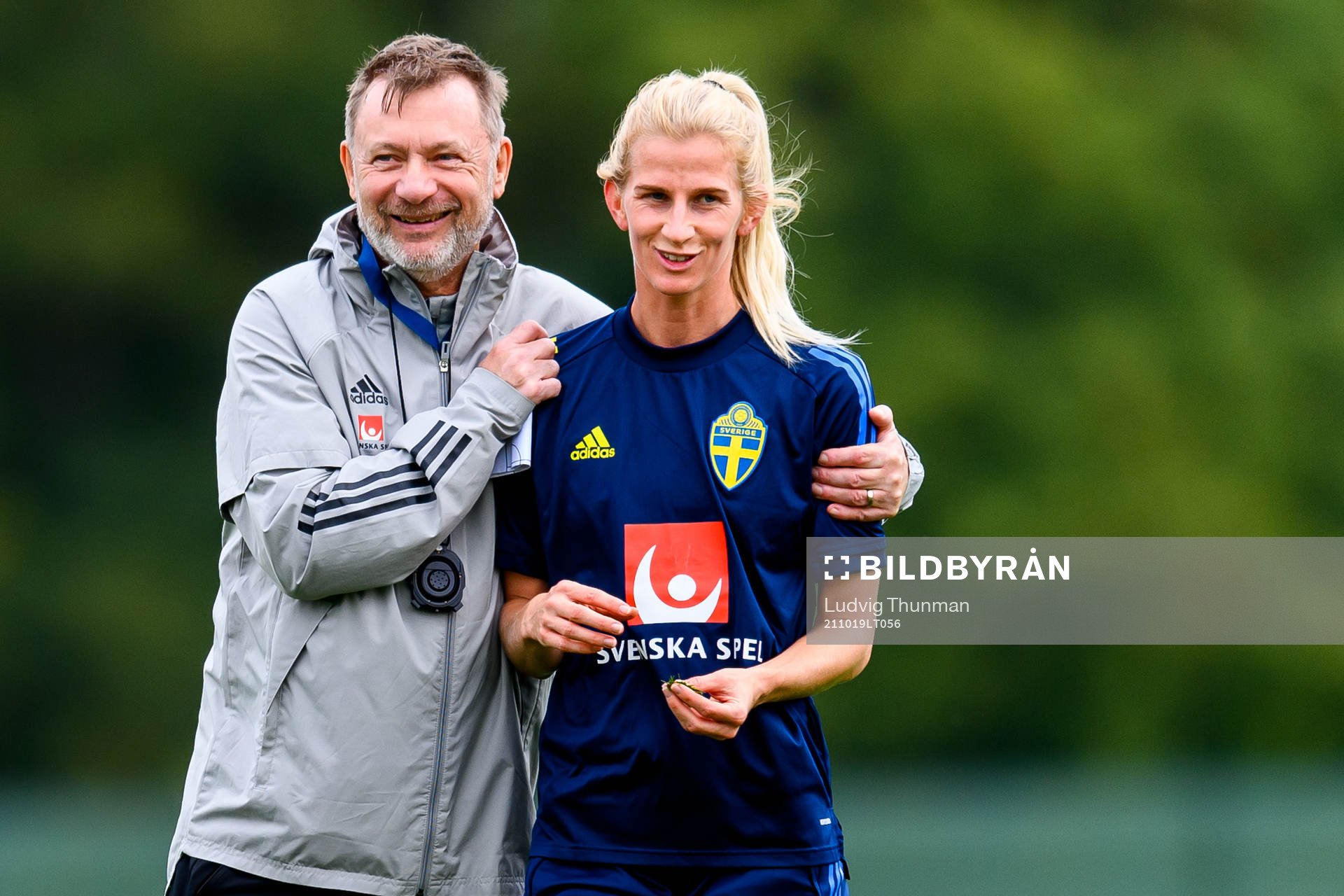 Peter Gerhardsson, head coach and Sofia Jakobsson of the