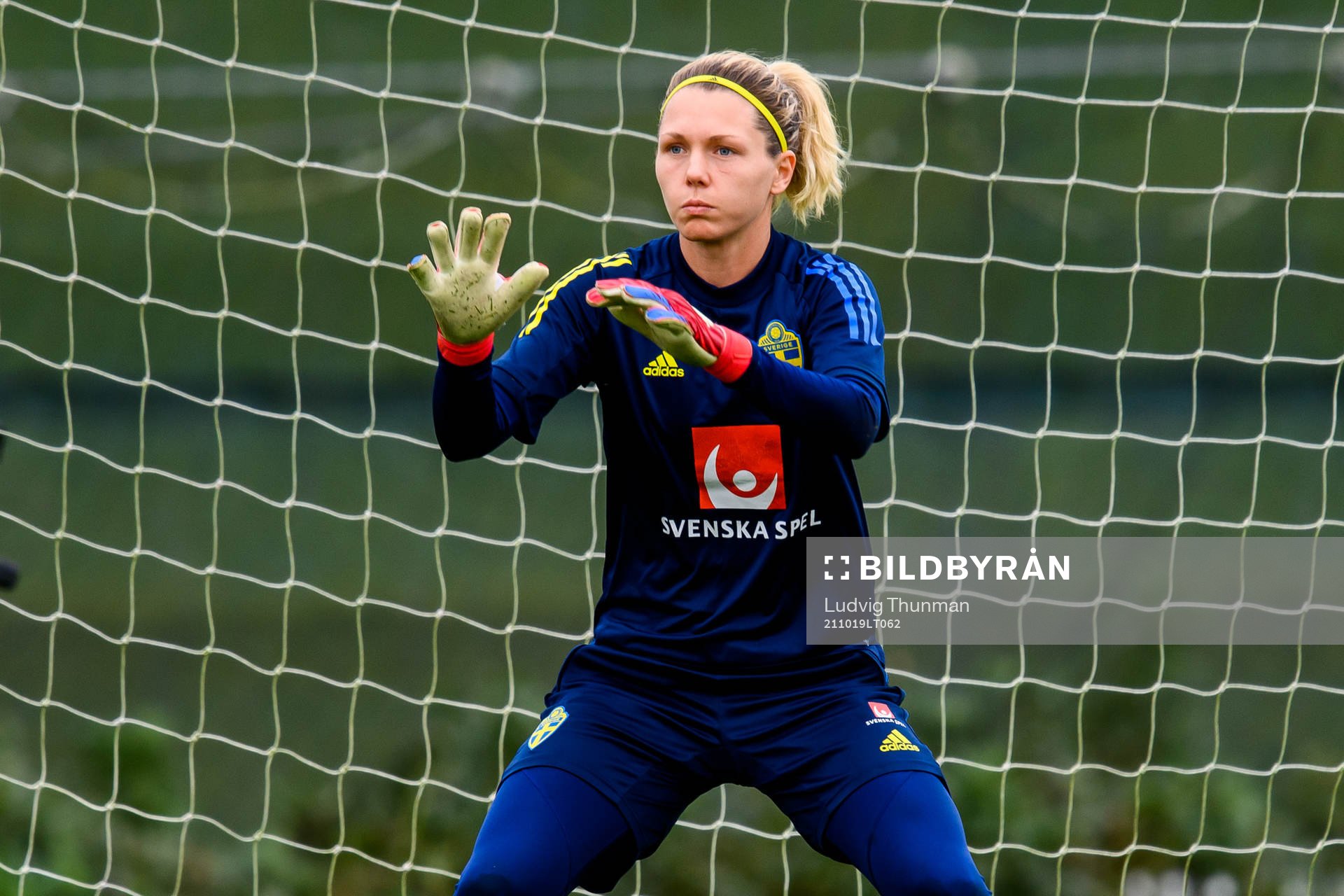 Goalkeeper Jennifer Falk of the Swedish women's national