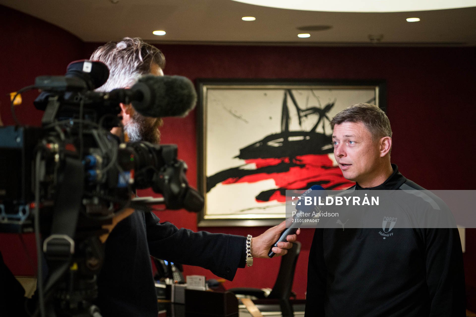 Jon Dahl Tomasson, head coach of Malmö FF is interviewed