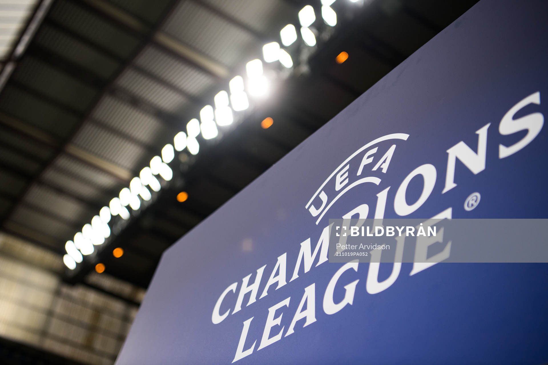 A UEFA Champions League sign
