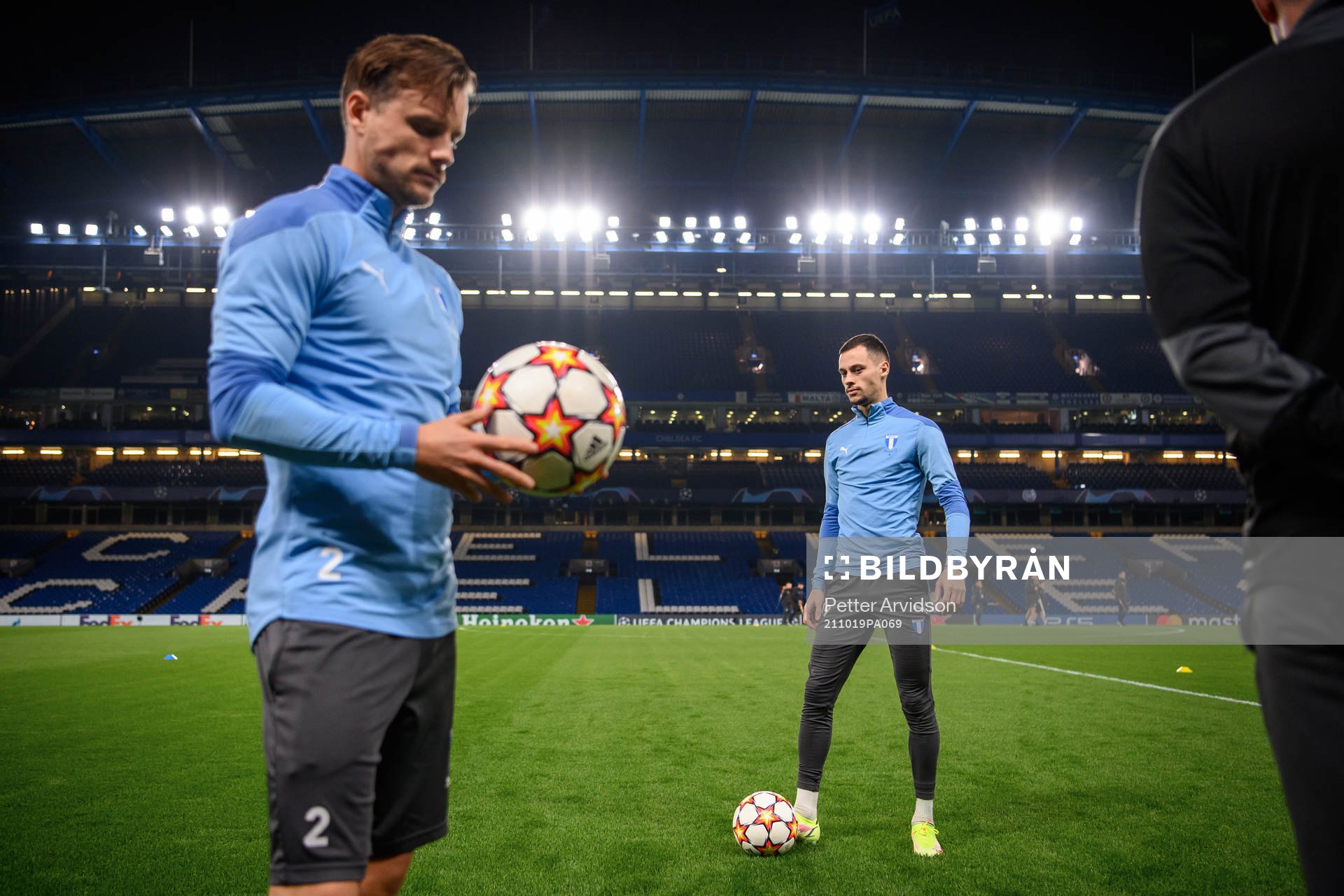 Eric Larsson and Veljko Birmancevic of Malmö FF