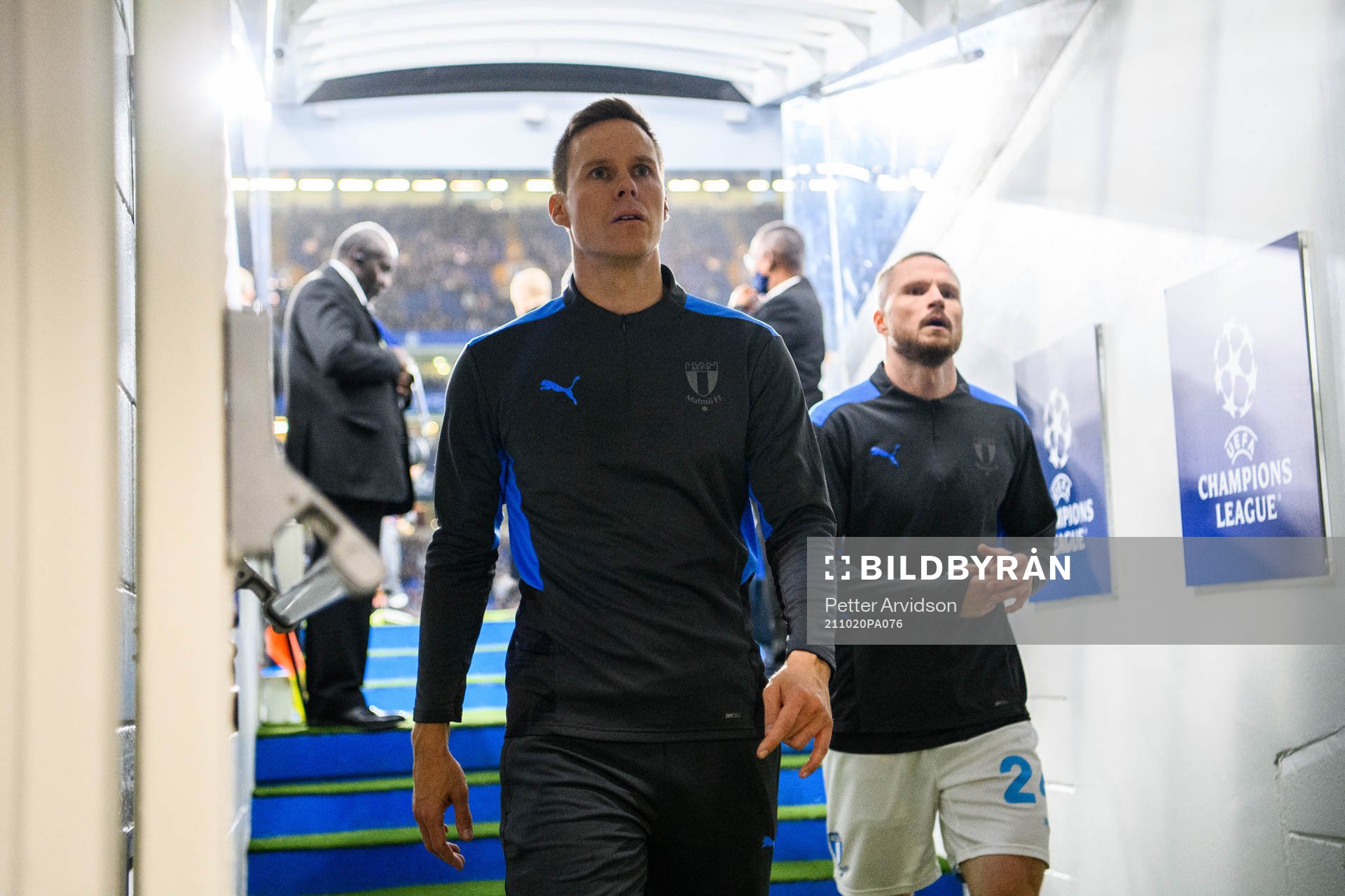 Niklas Moisander and Lasse Nielsen of Malmö FF prior to