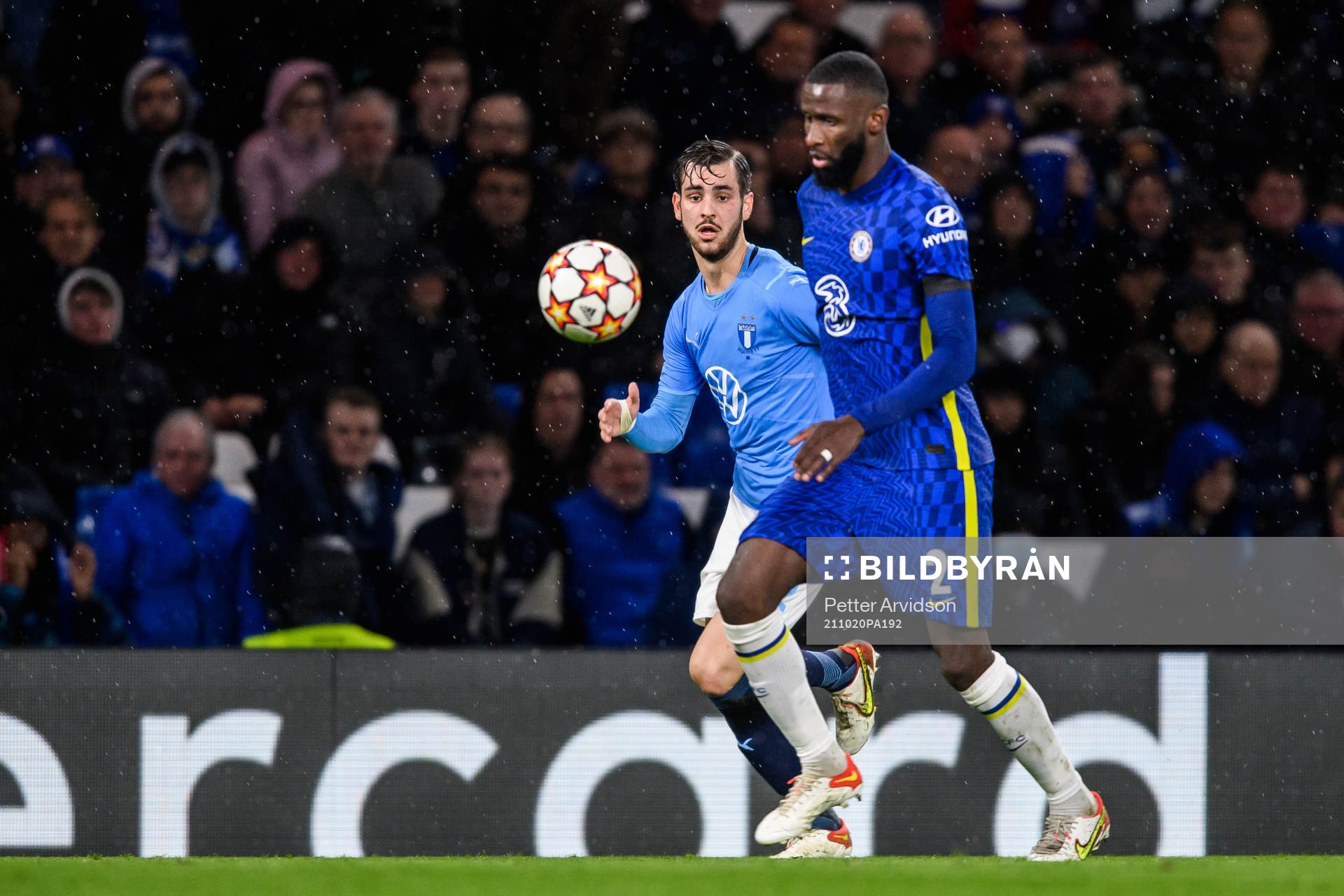 Adi Nalic of Malmö FF and Antonio Rudiger of Chelsea