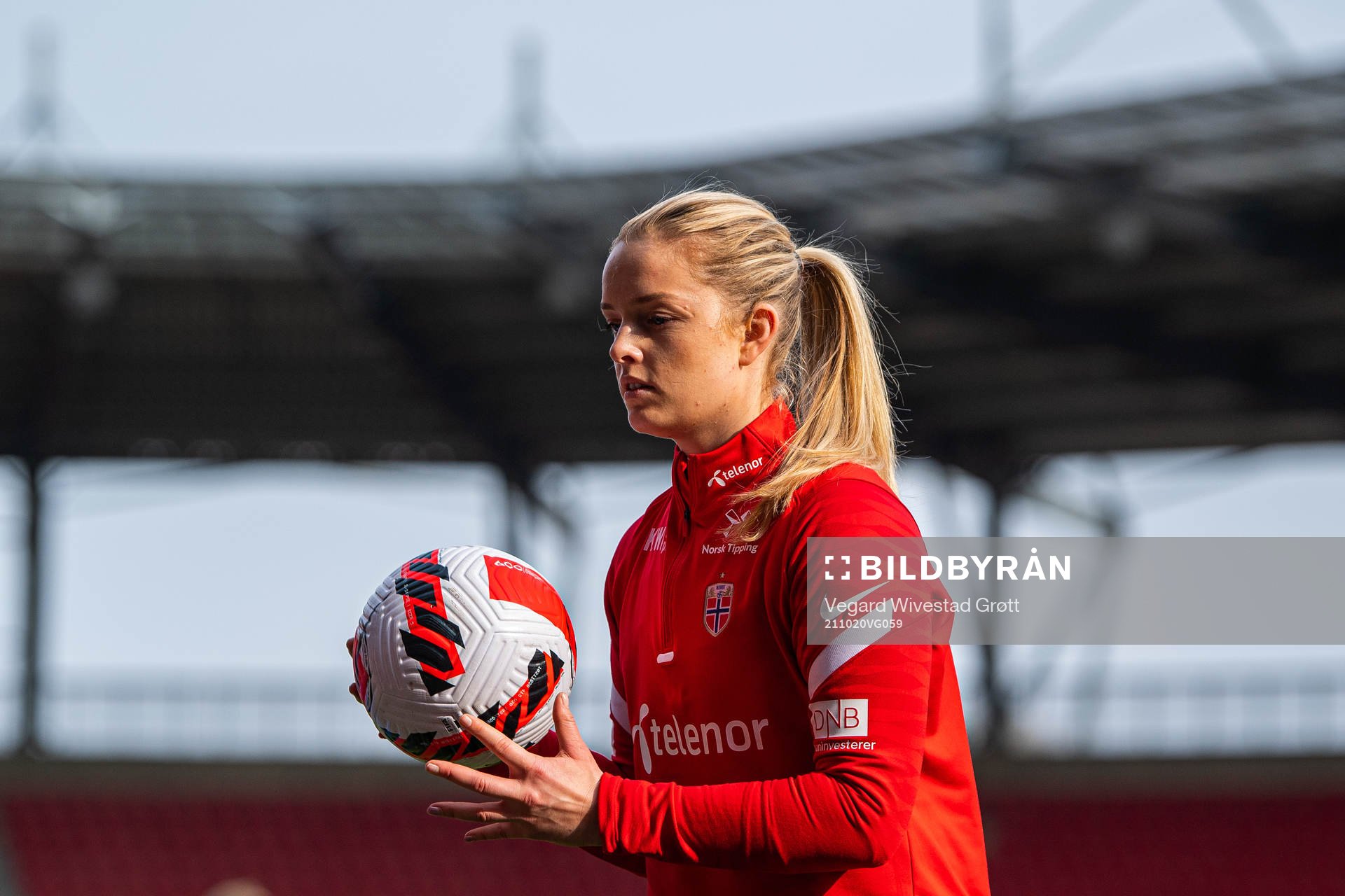Goalkeeper Guro Pettersen of the Norwegian women's national