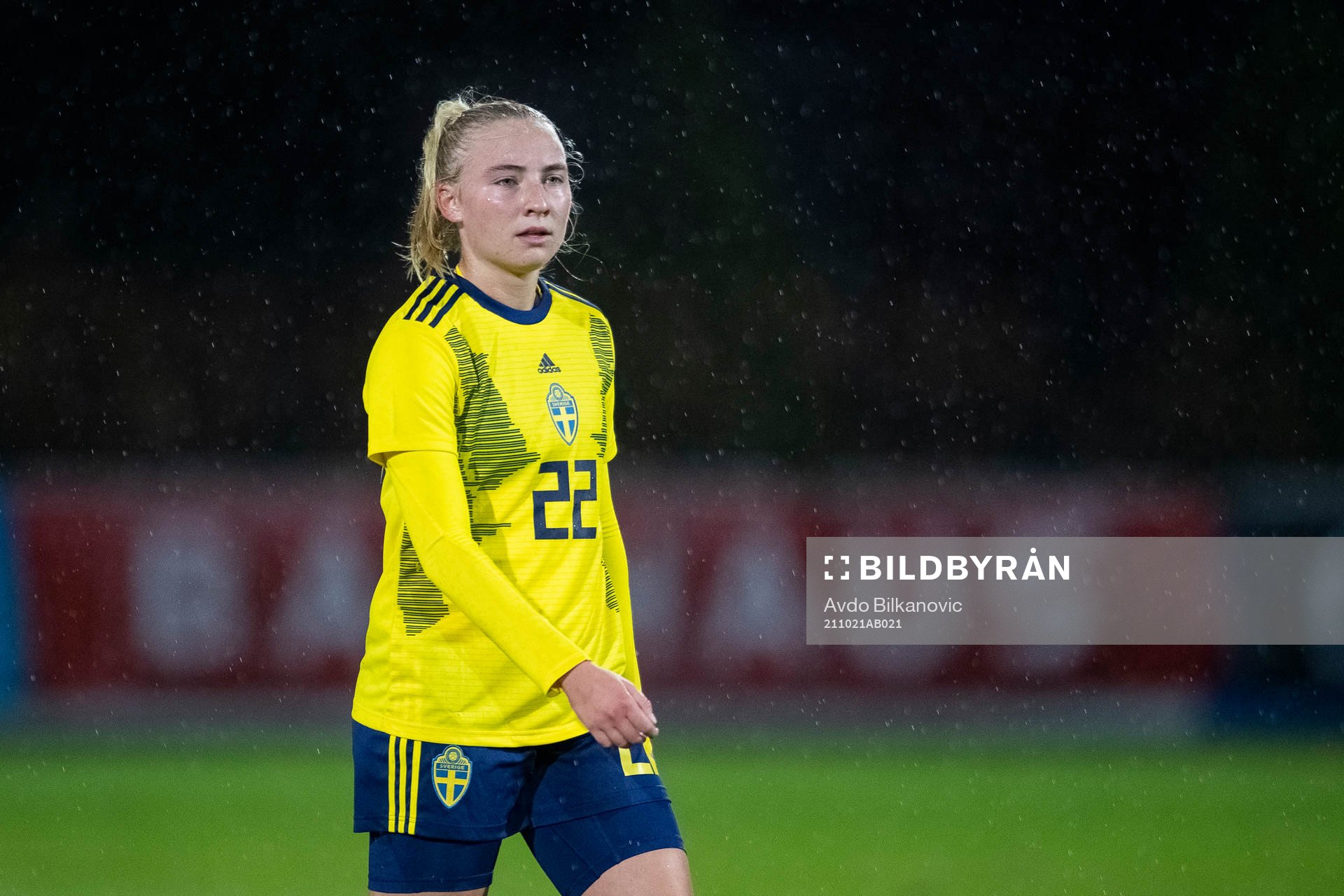 Stinalisa Johansson of Sweden during the international friendly football match between Sweden and Belgium on October 21, 2021 in Hässleholm.