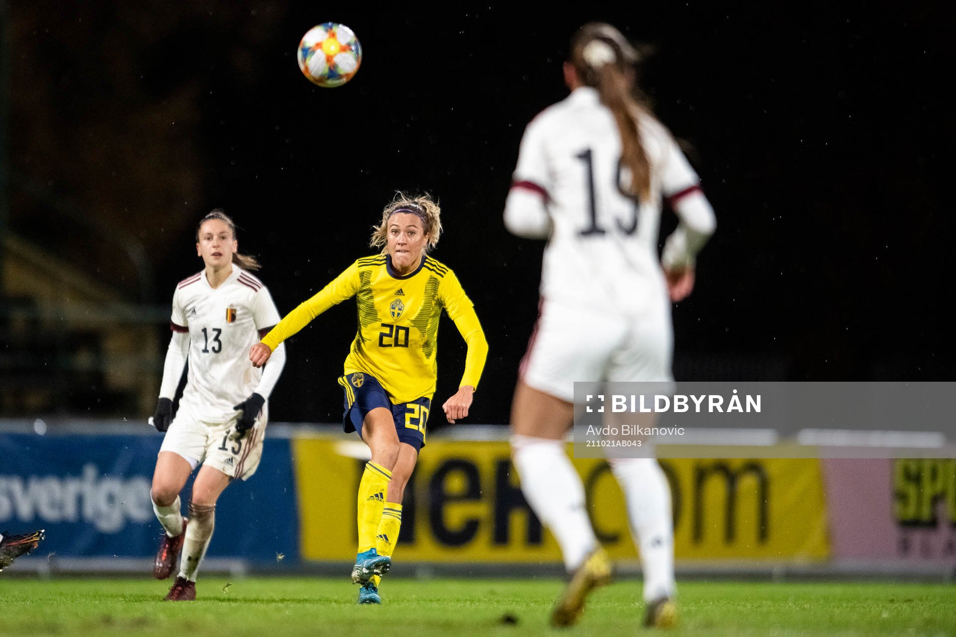 Freja Olofsson of Sweden during the international friendly football match between Sweden and Belgium on October 21, 2021 in Hässleholm.