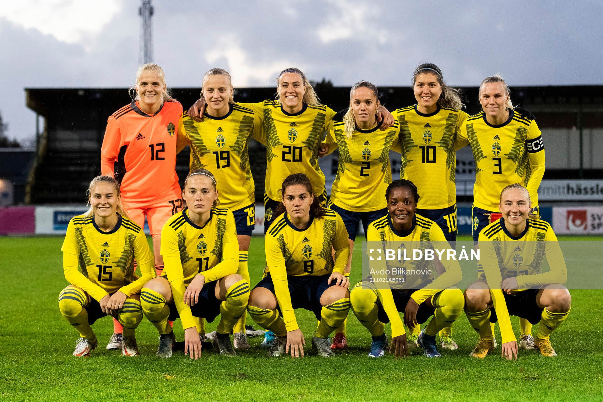 Goalkeeper Emma Holmgren, Wilma Carlsson, Freja Olofsson,