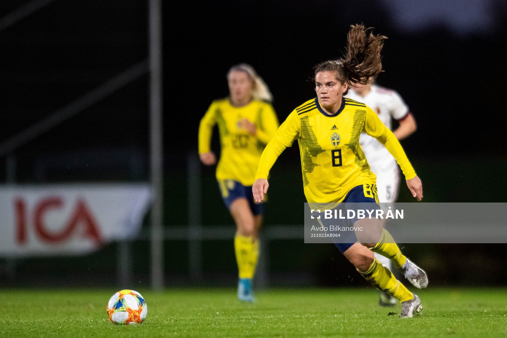 Sarah Mellouk of Sweden during the international friendly football match between Sweden and Belgium on October 21, 2021 in Hässleholm.