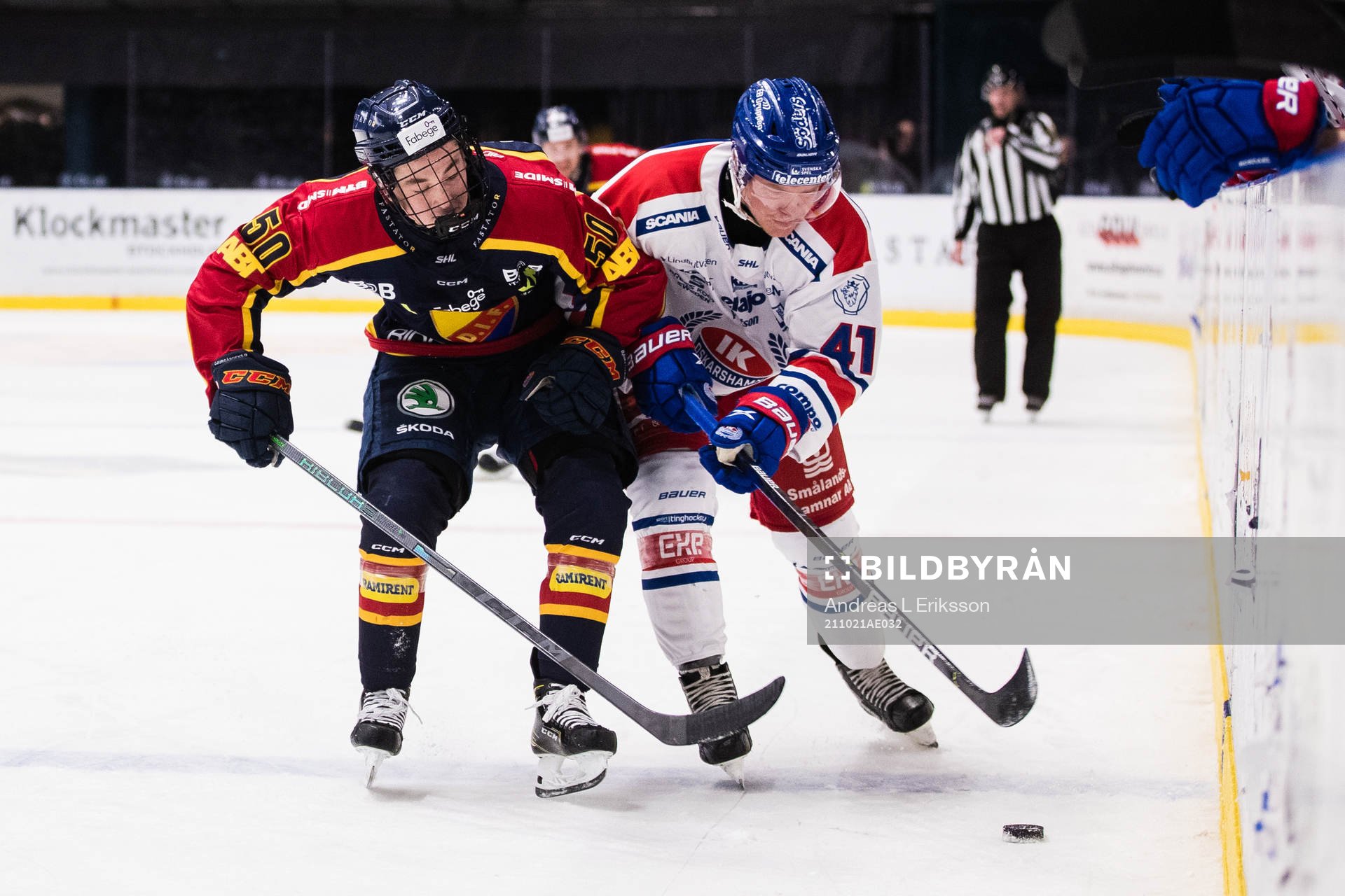 Djurgårdens Noah Östlund och Oskarshamns Johan Johnsson
