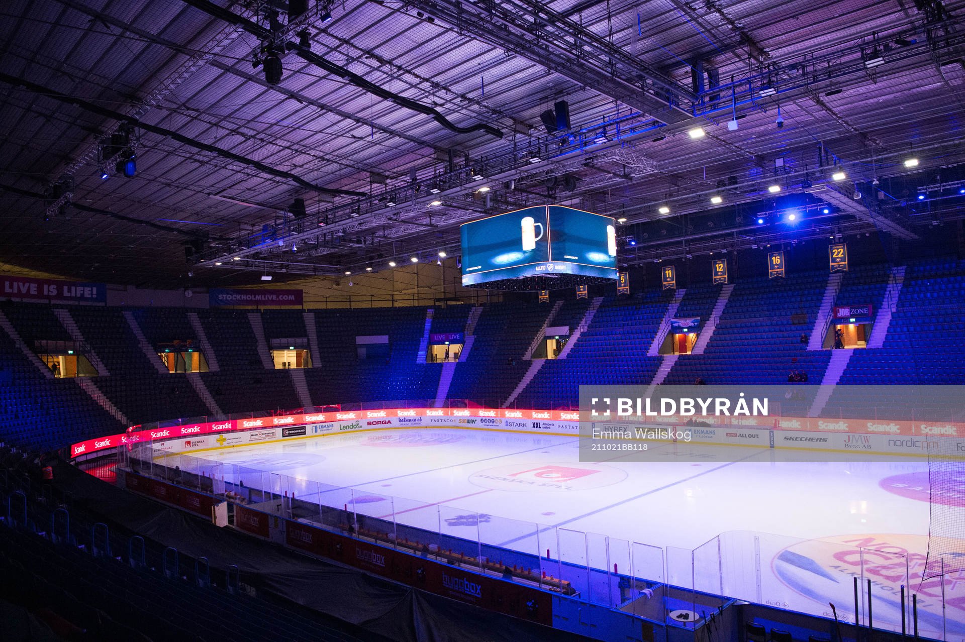 Interiör vy över Hovet innan ishockeymatchen i SHL mellan