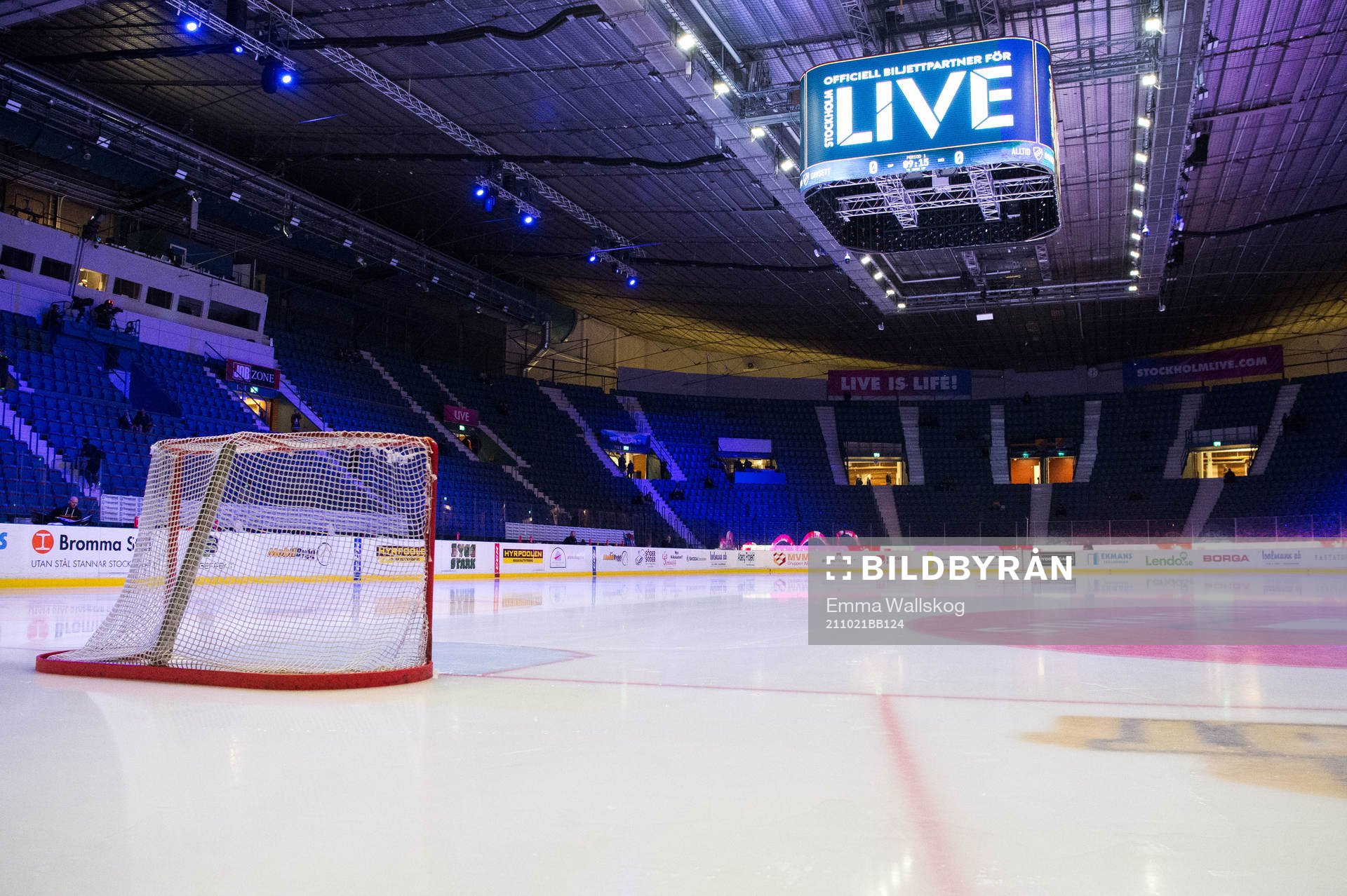 Interiör vy över Hovet innan ishockeymatchen i SHL mellan