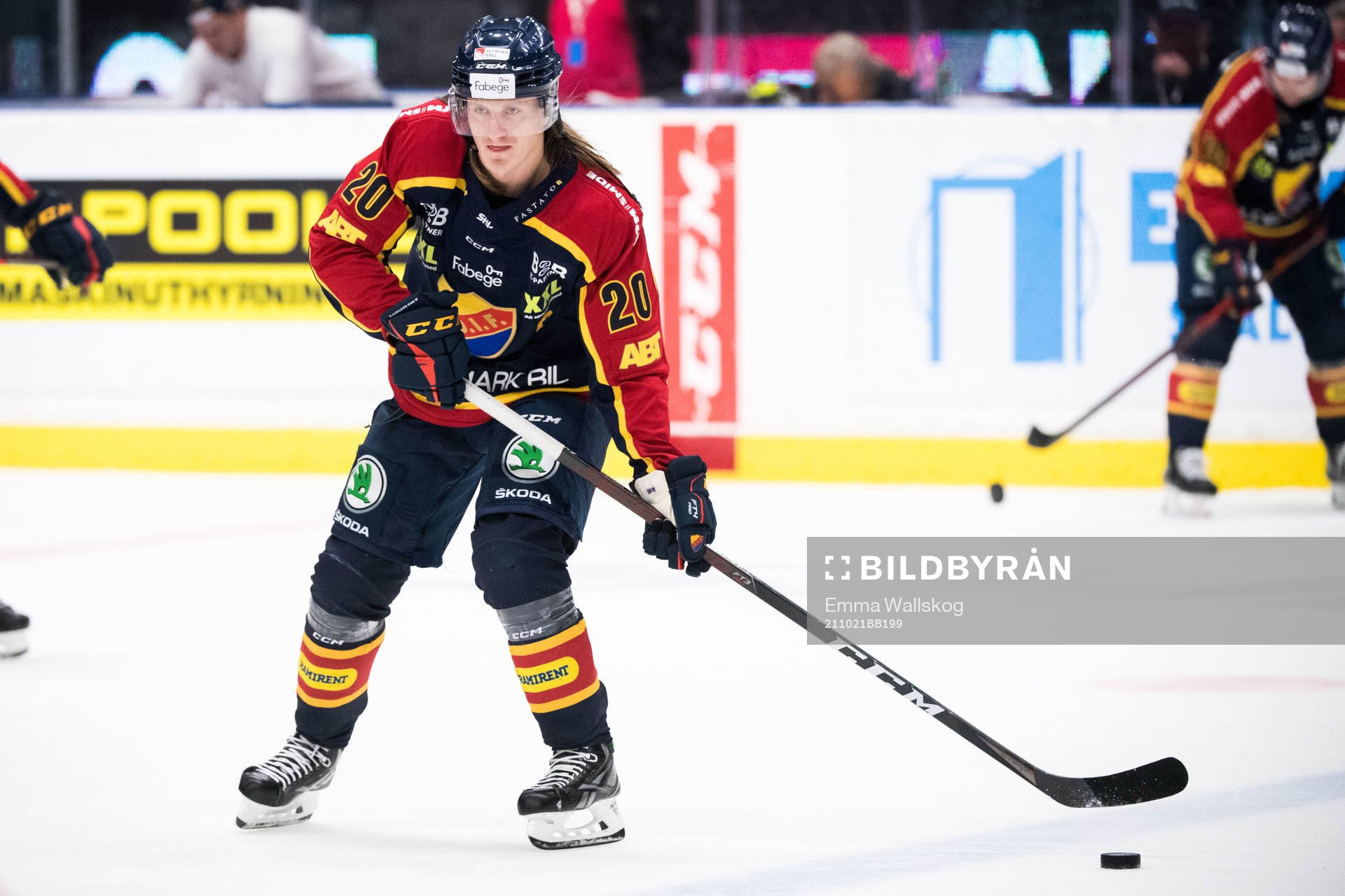 Djurgårdens Marcus Sörensen innan ishockeymatchen i SHL