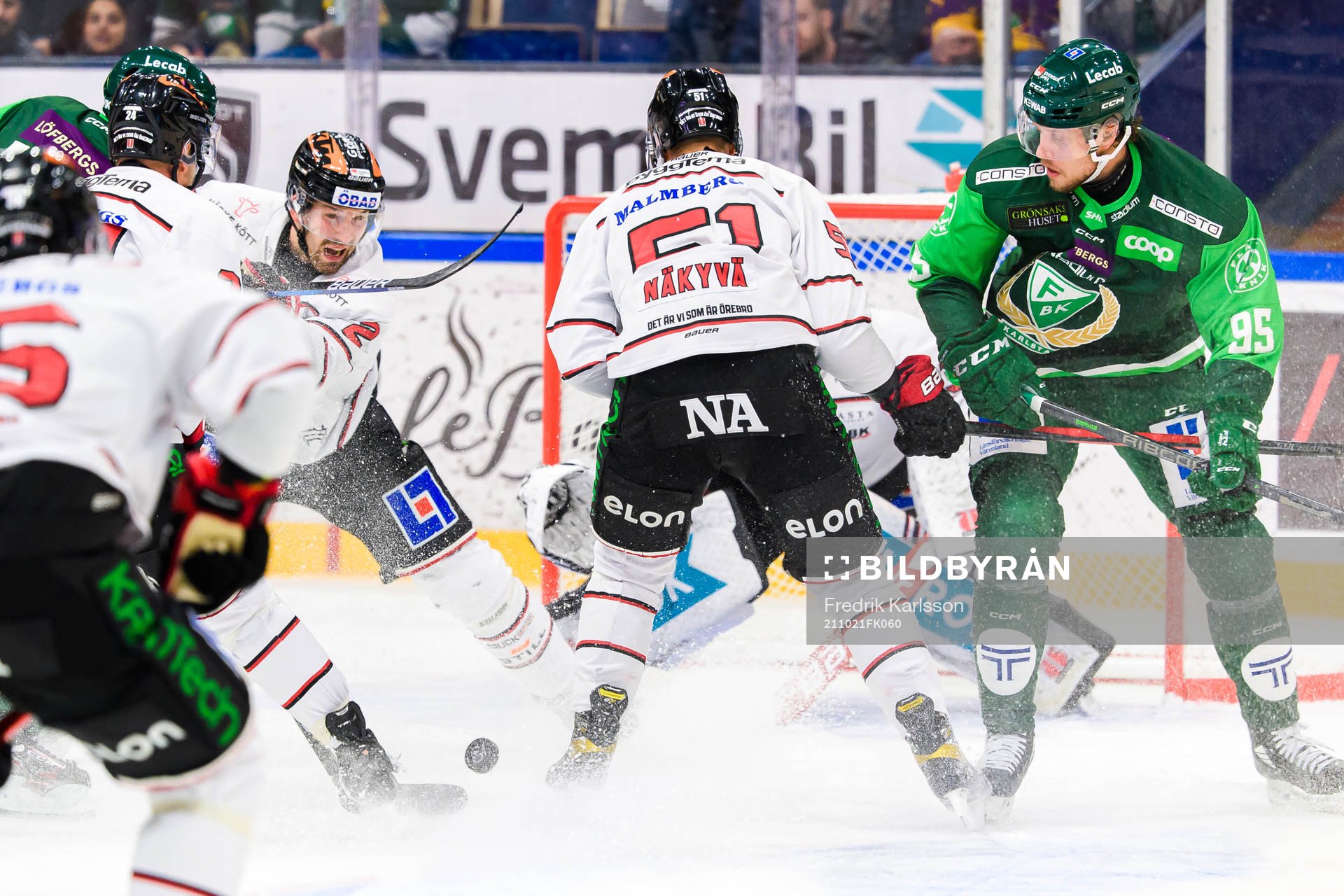 Örebros Rasmus Rissanen och Färjestads Jacob de la Rose