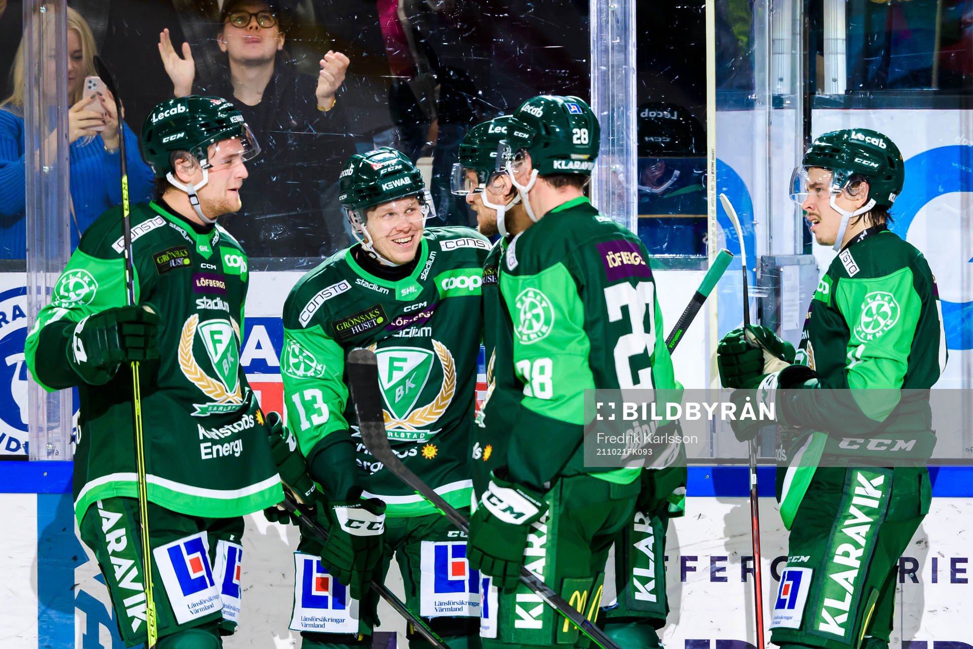 Färjestads Adam Ginning, Daniel Viksten, Jacob de la Rose,