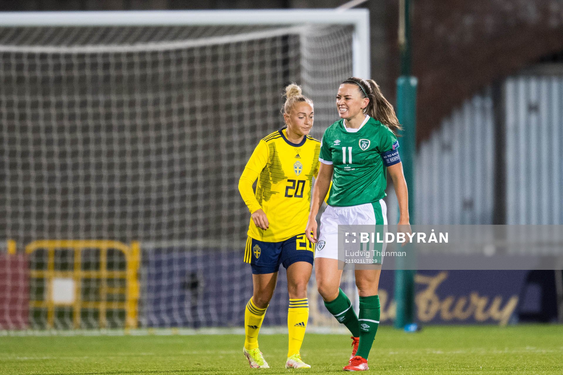 Katie McCabe of Ireland looks dejected