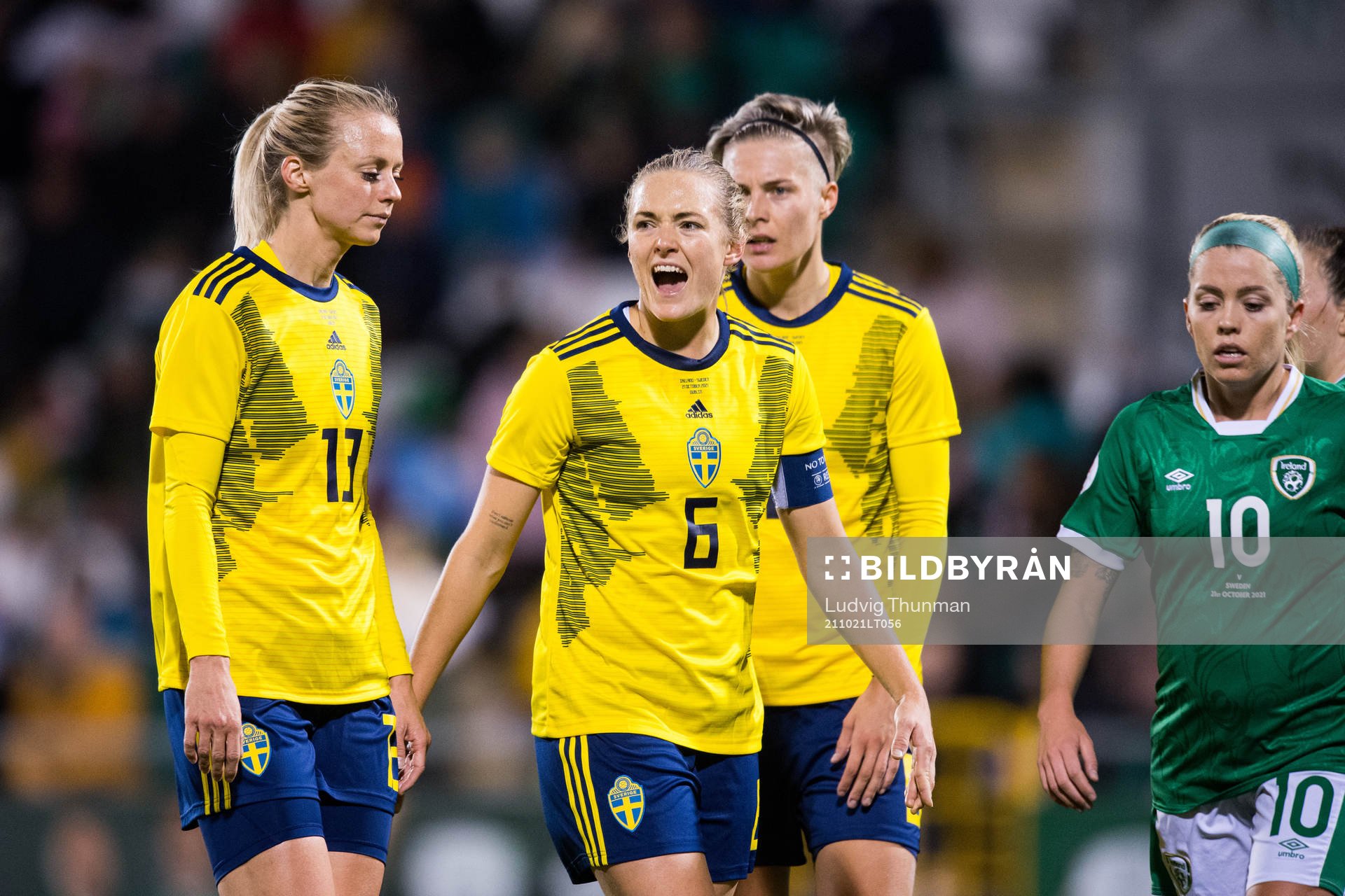 Amanda Ilestedt, Magdalena Eriksson and Lina Hurtig of