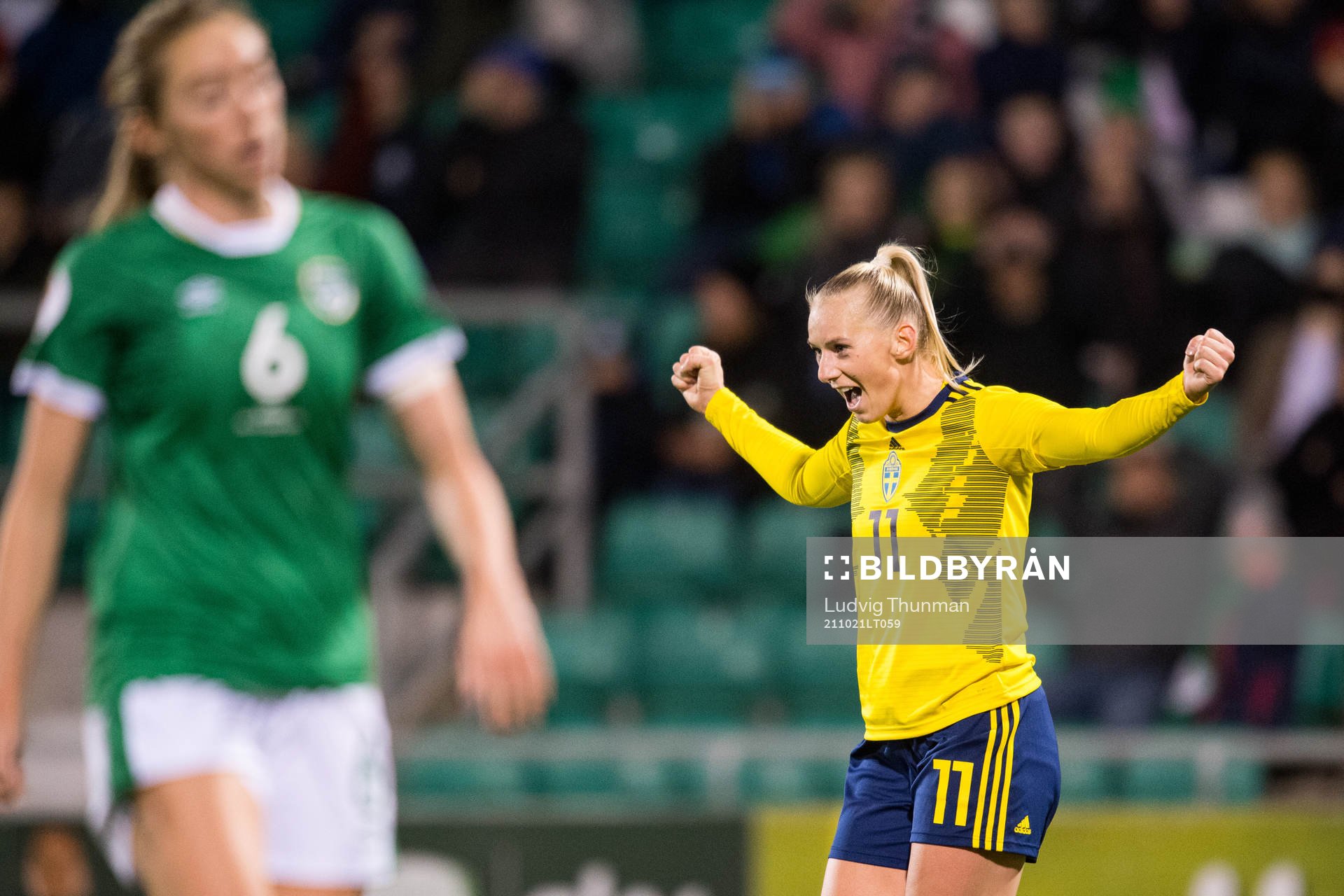 Stina Blackstenius of Sweden celebrates