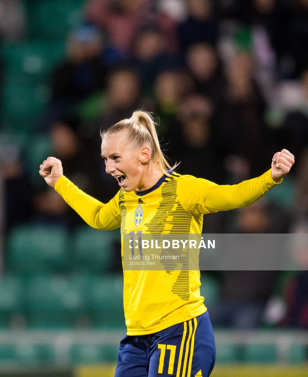Stina Blackstenius of Sweden celebrates