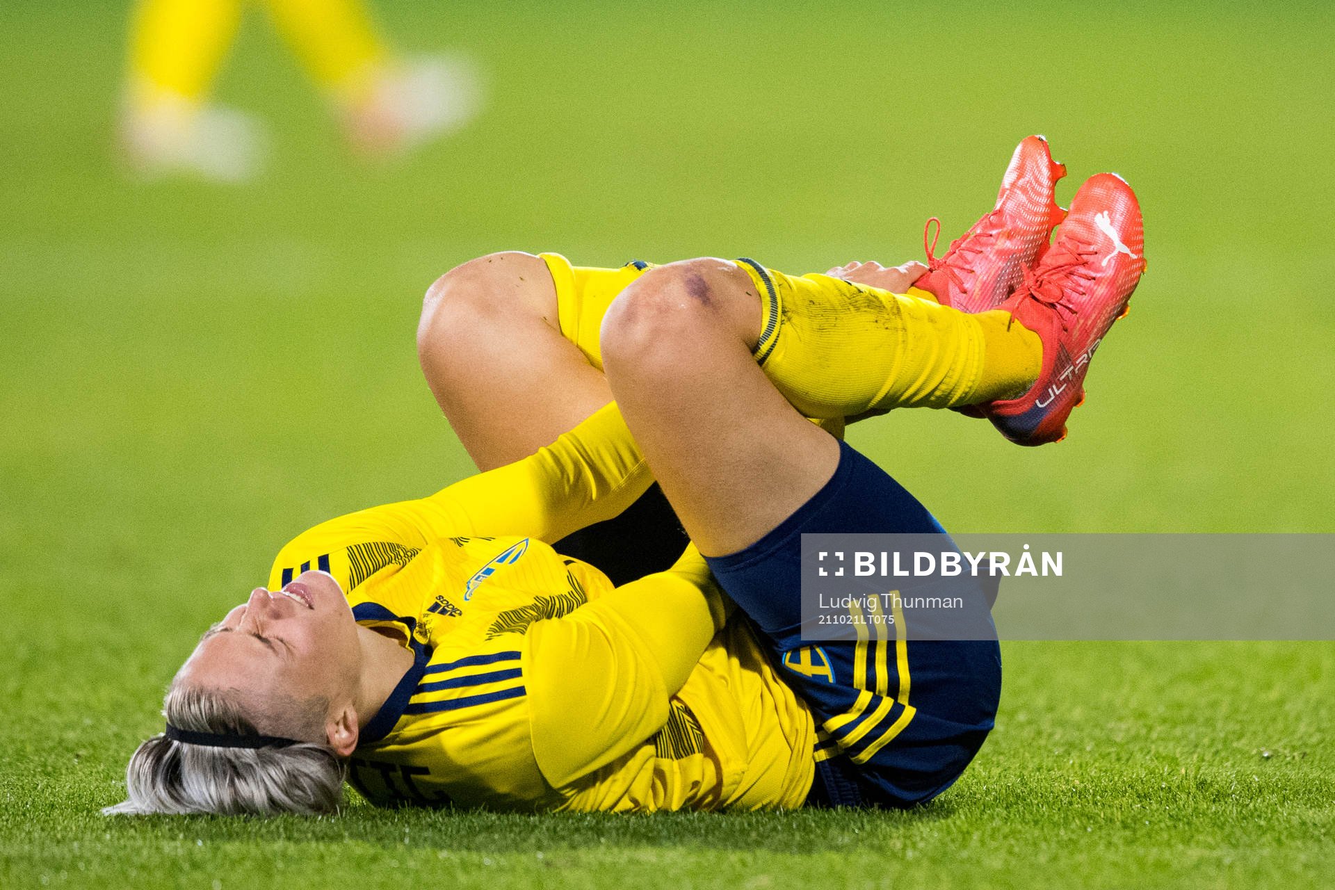Lina Hurtig of Sweden in pain