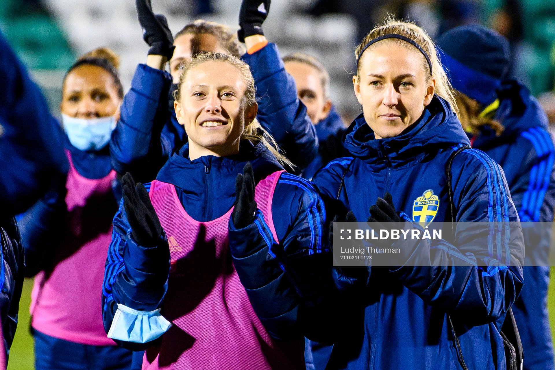 Rebecka Blomqvist and Emma Kullberg celebrates