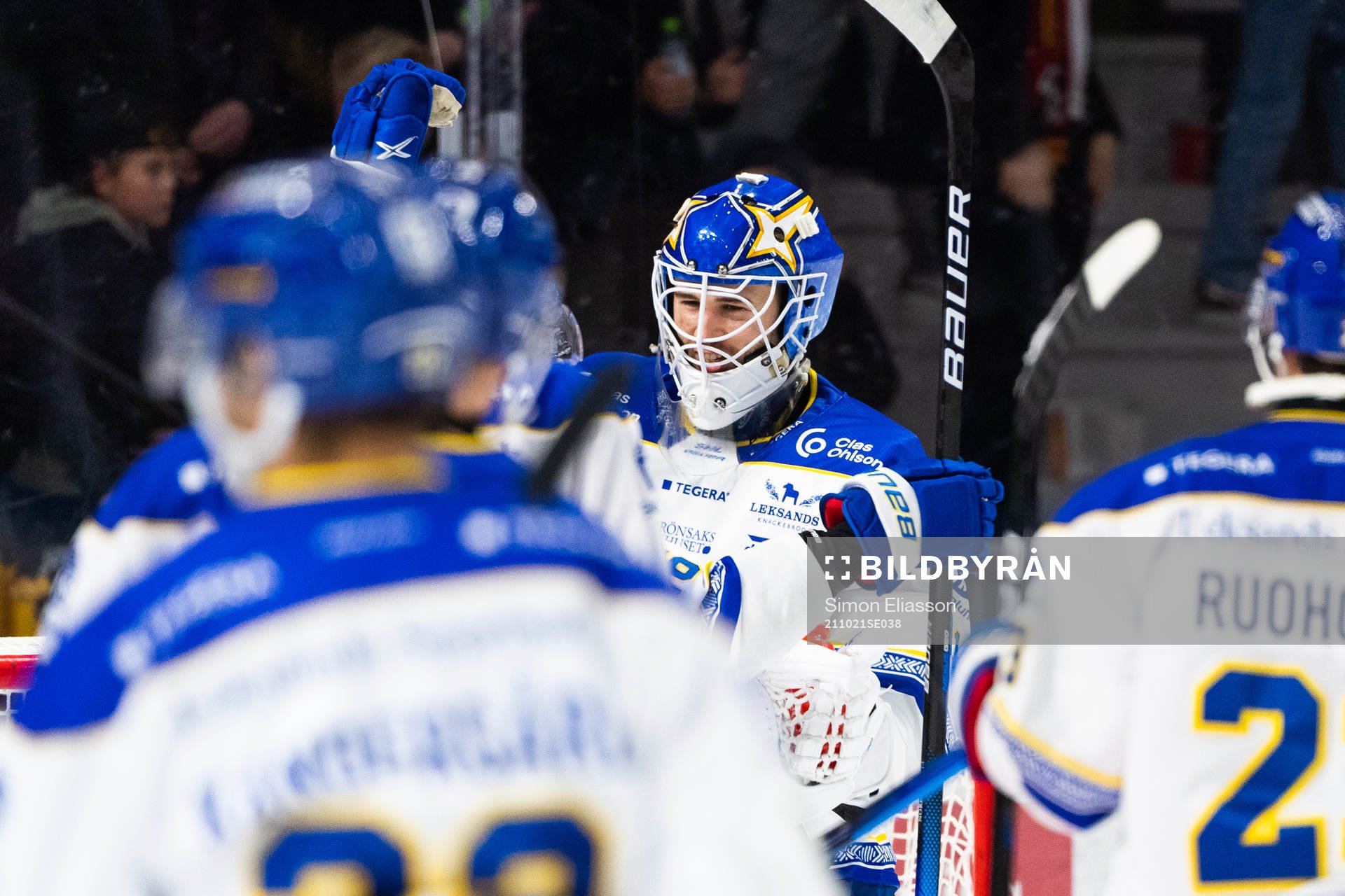 Leksands målvakt Kasimir Kaskisuo jublar