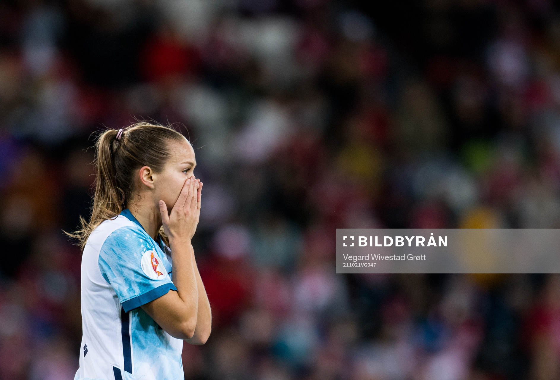 Guro Reiten of Norway looks dejected