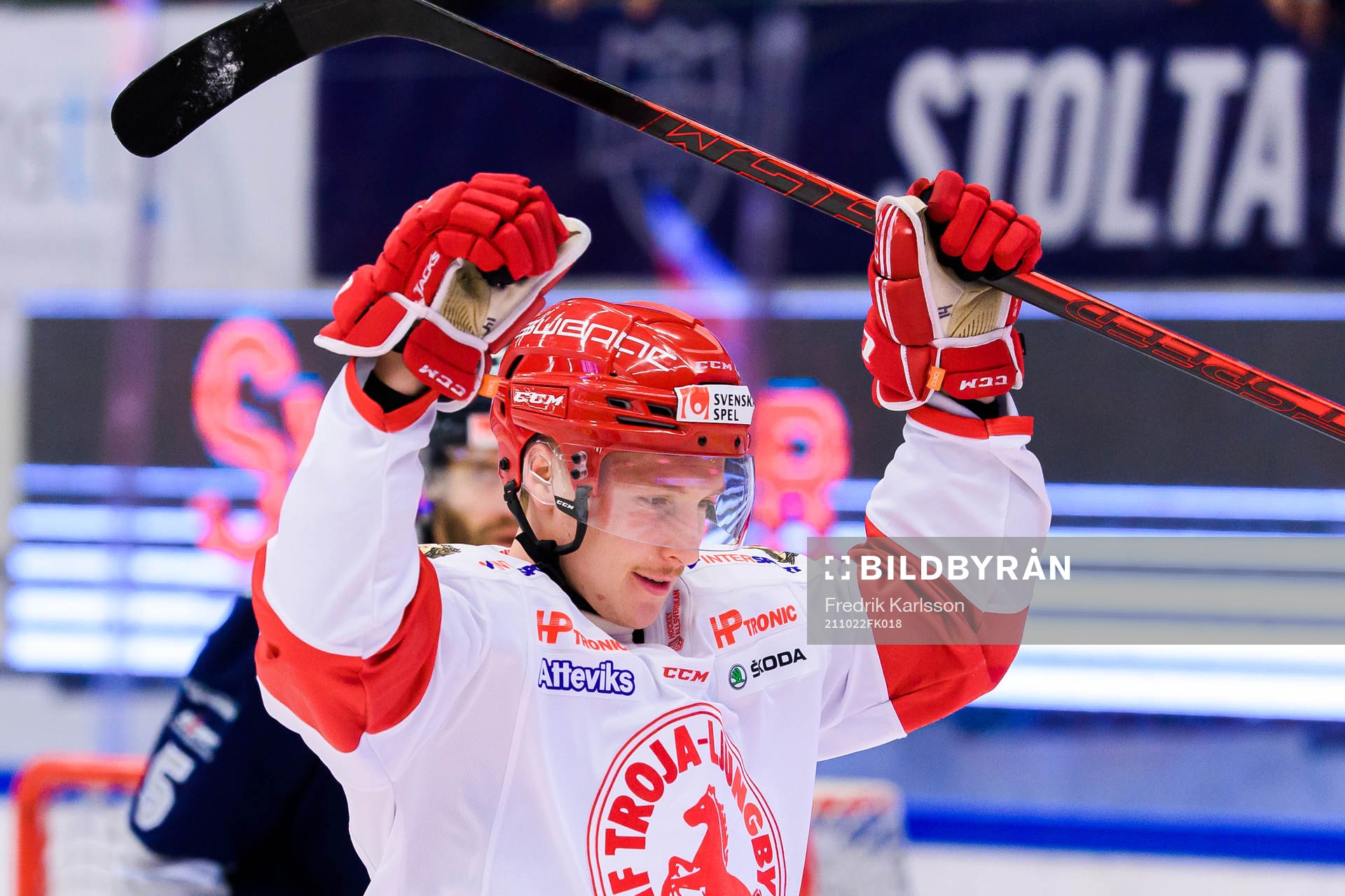 Troja-Ljungbys  Oscar Öhman jublar