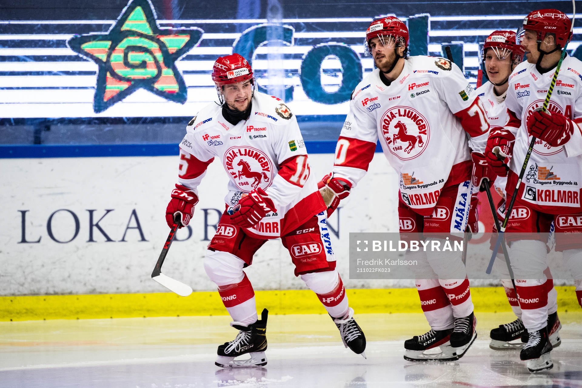 Troja-Ljungbys  Dennis Fröland jublar