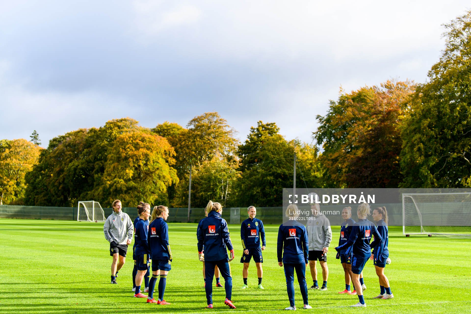 Players of the Swedish women's national football team gather