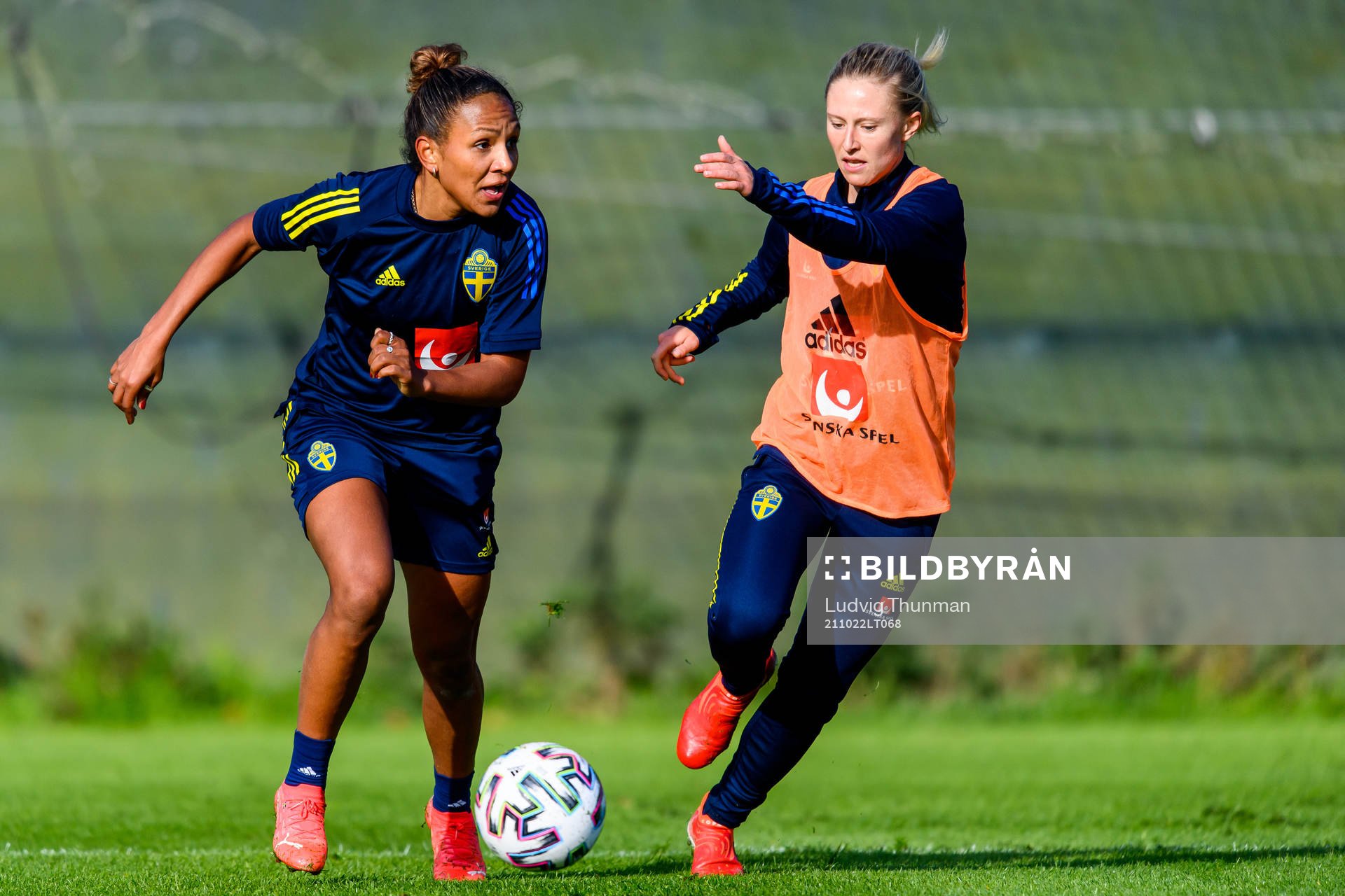 Madelen Janogy and Rebecka Blomqvist of the Swedish women's
