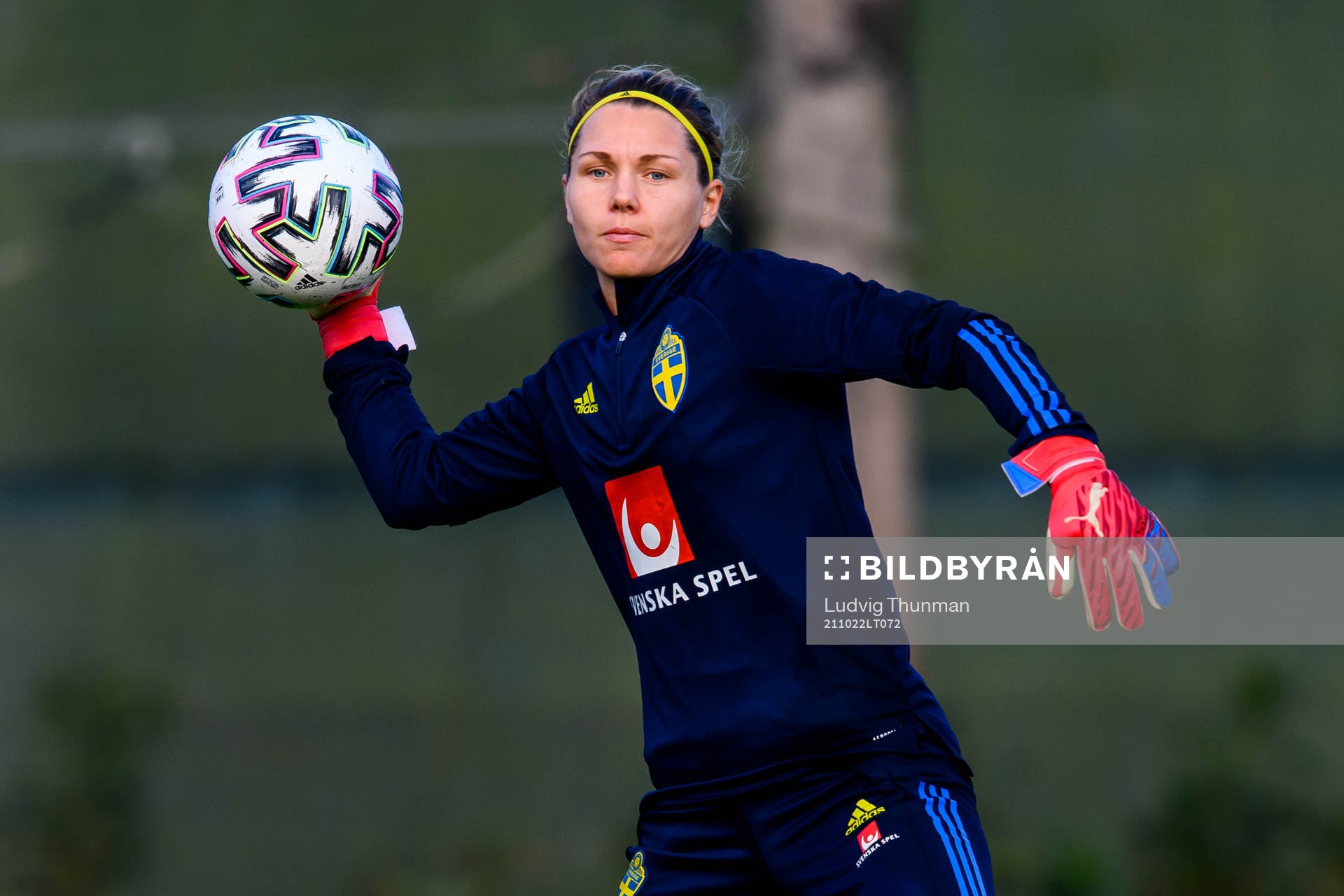 Goalkeeper Jennifer Falk of the Swedish women's national